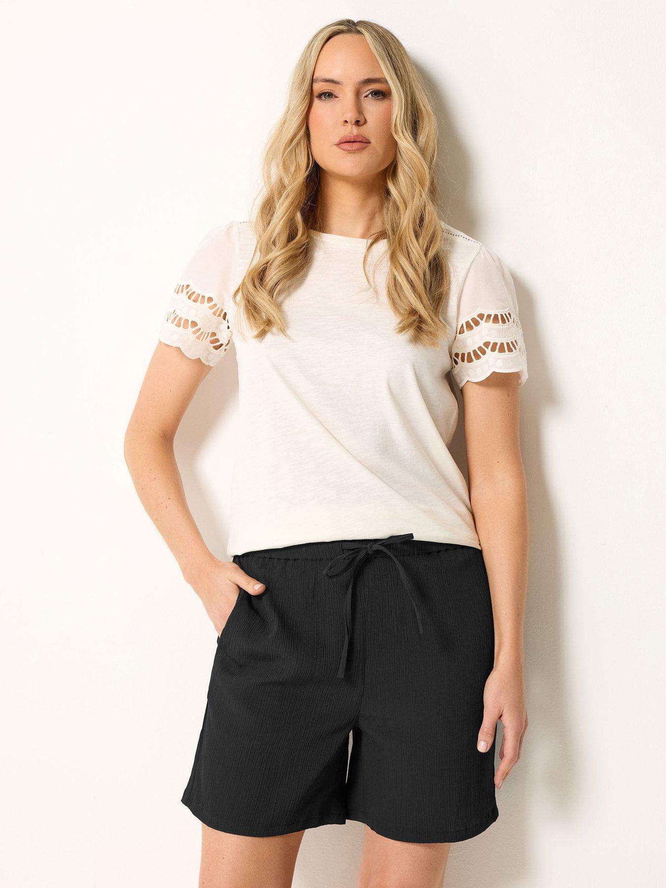 Image 1 of 4 of Long Tall Sally Textured Shorts - Black