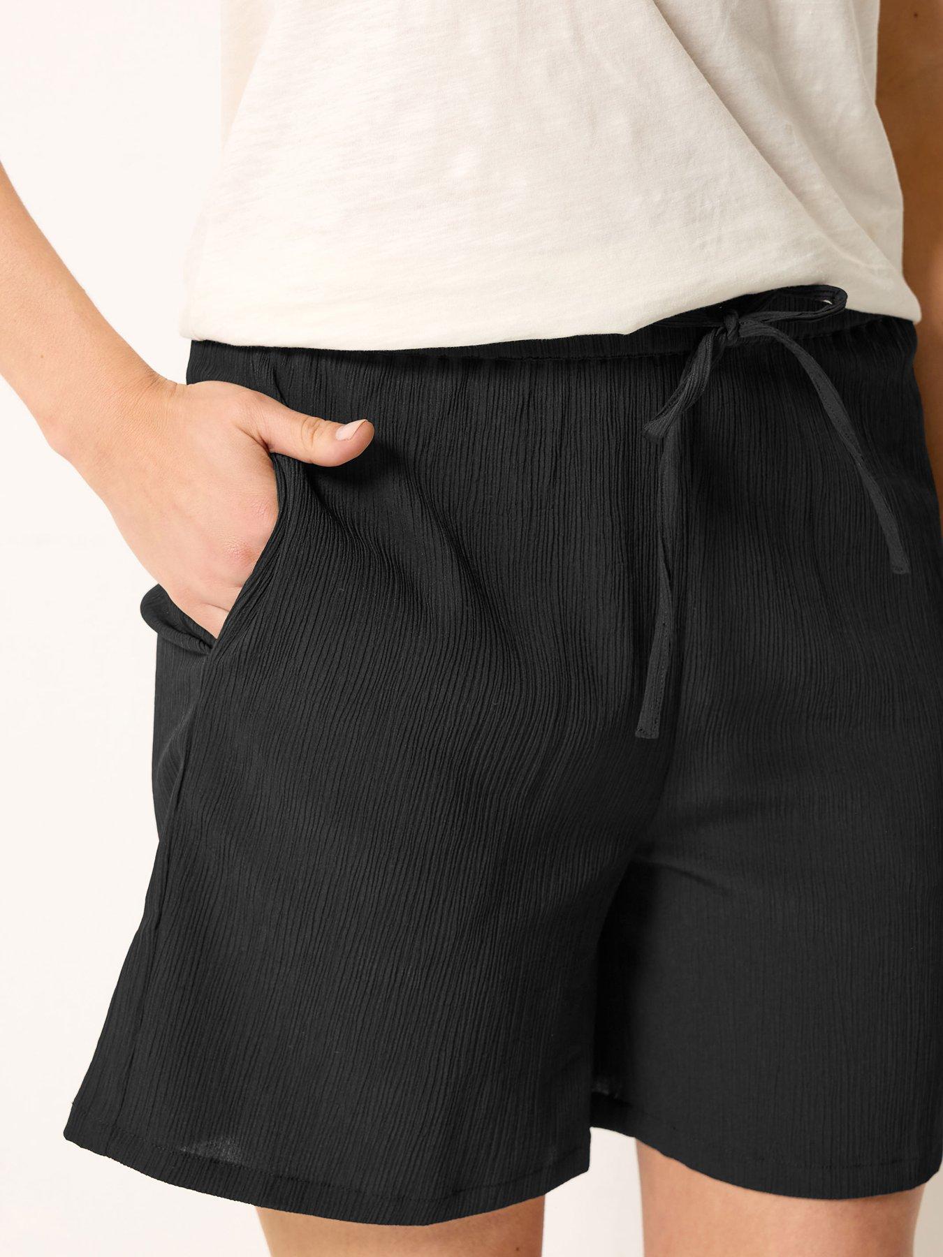 Image 4 of 4 of Long Tall Sally Textured Shorts - Black
