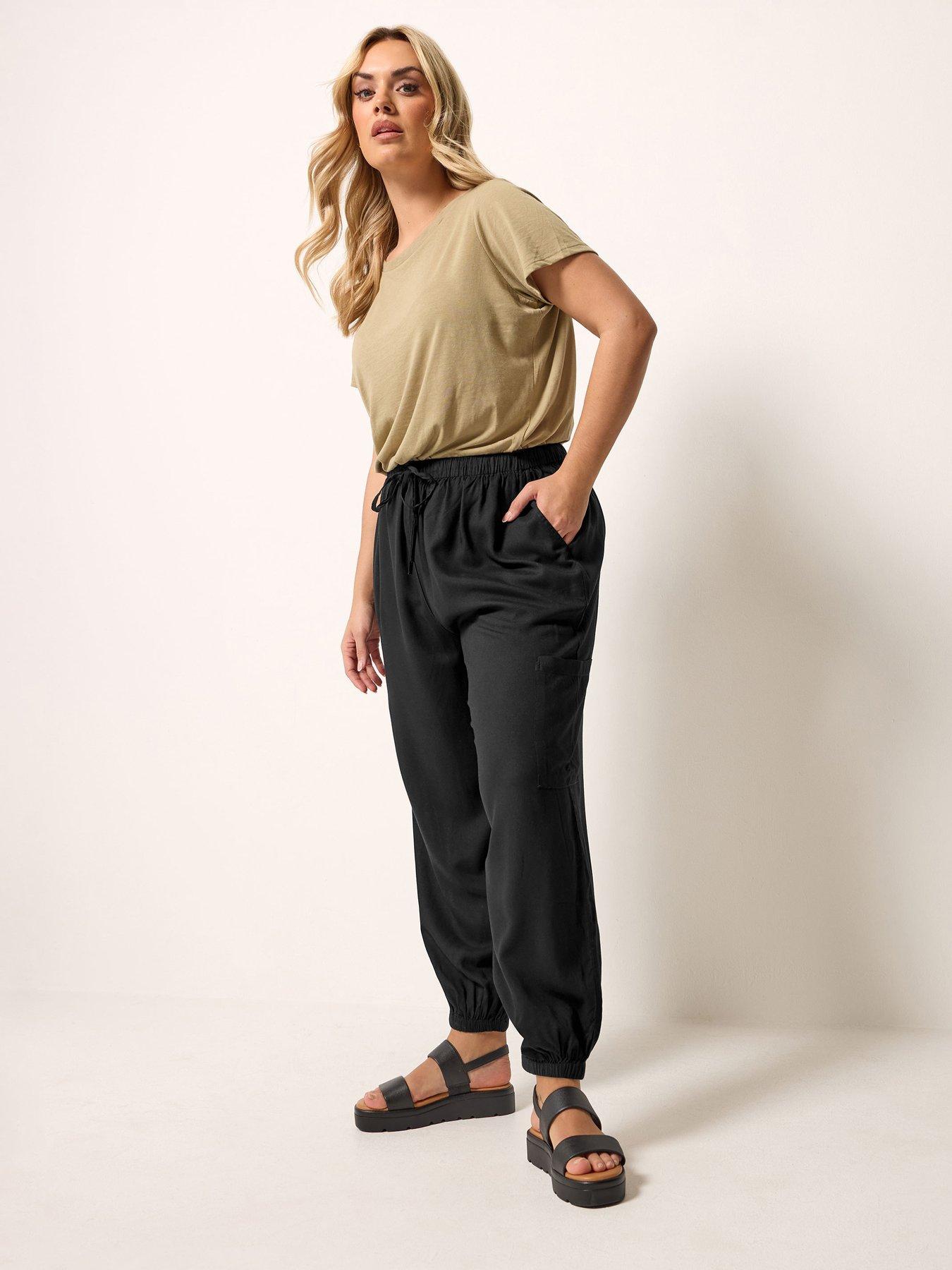 Image 3 of 5 of Yours Curve Cargo Balloon Trouser - Black