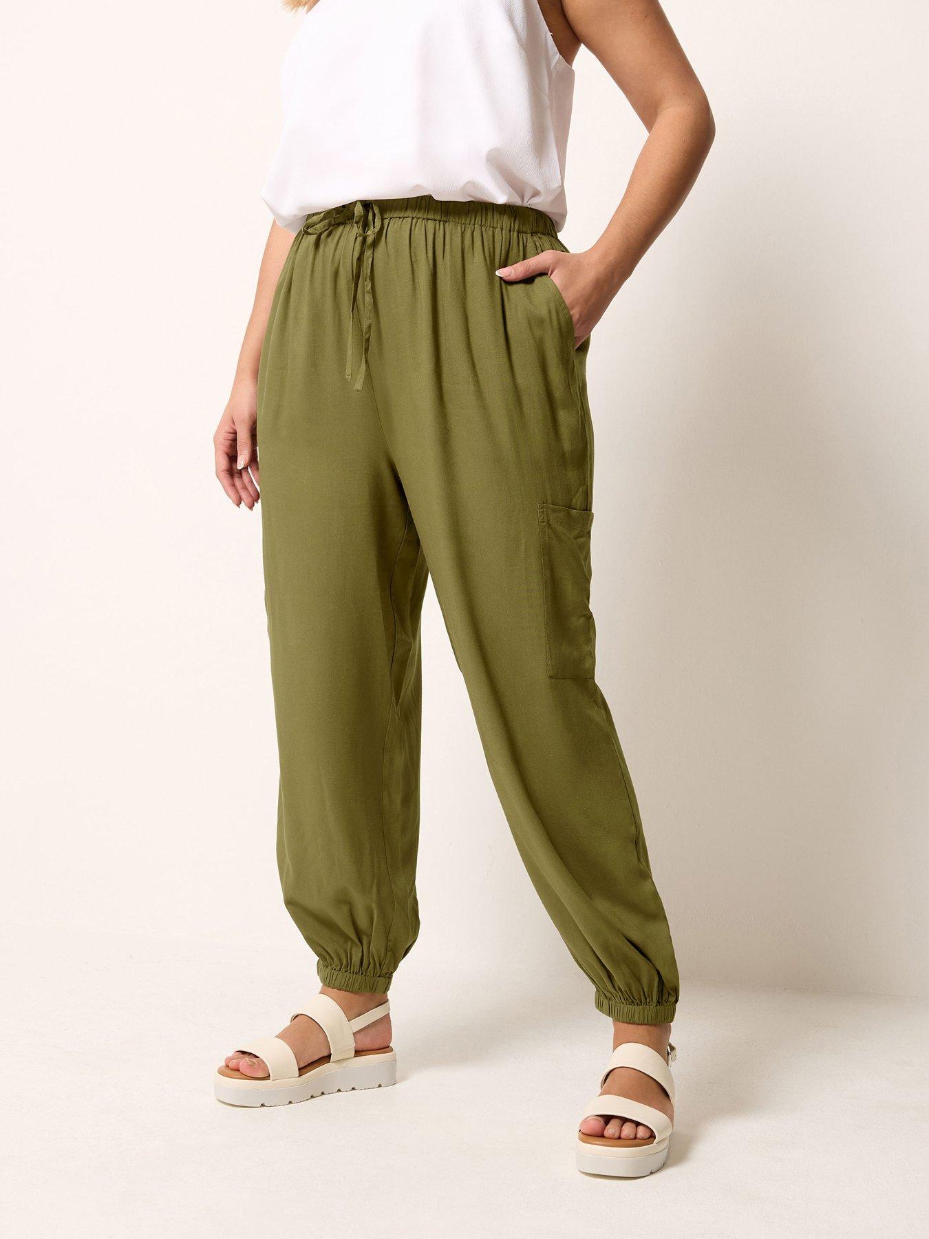 front image of yours-curve-crochet-side-crop-trousers
