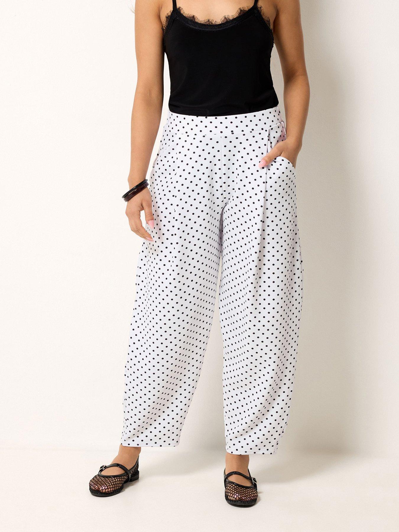 Image 3 of 4 of PixieGirl Petite Pinstripe Barrel Leg Trousers