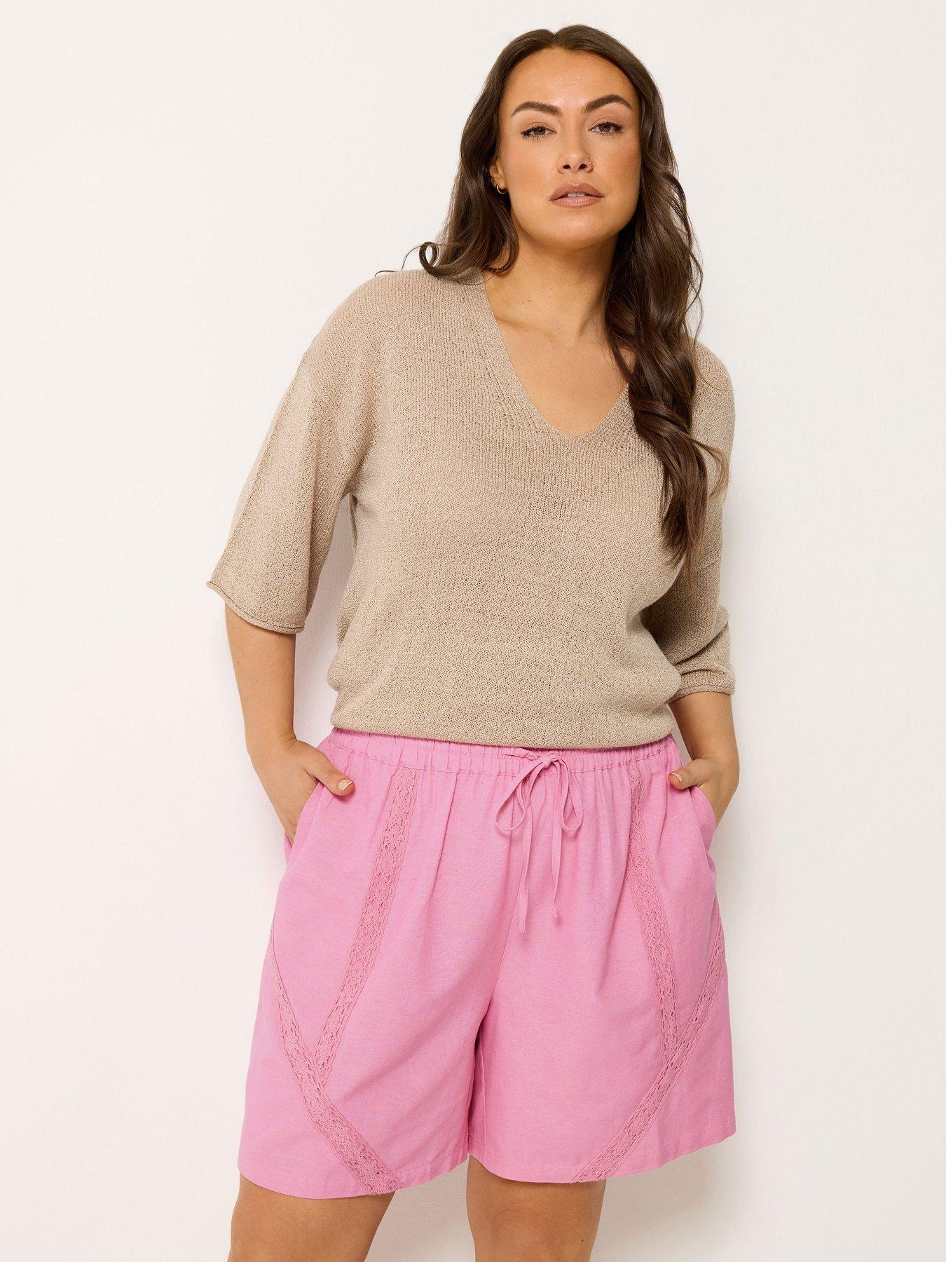 Yours Curve Crochet Drawstring Shorts