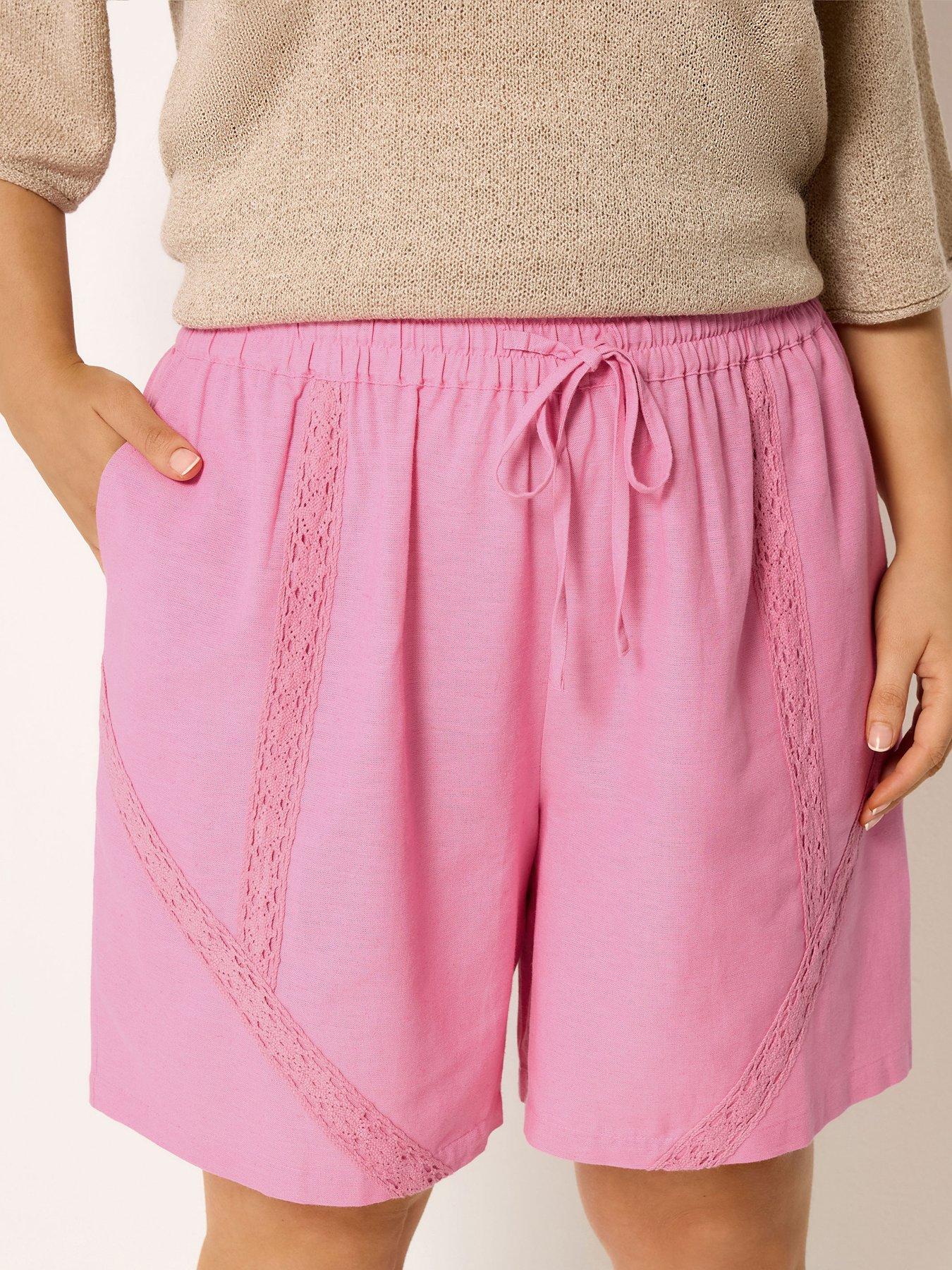 Image 4 of 4 of Yours Curve Crochet Drawstring Shorts