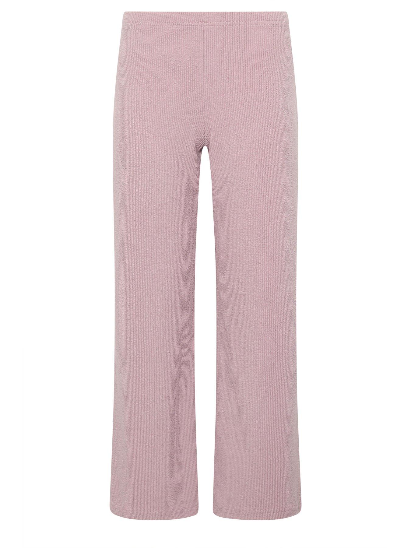 Image 5 of 5 of PixieGirl Petite Soft Touch Wide Leg Trousers - Pink