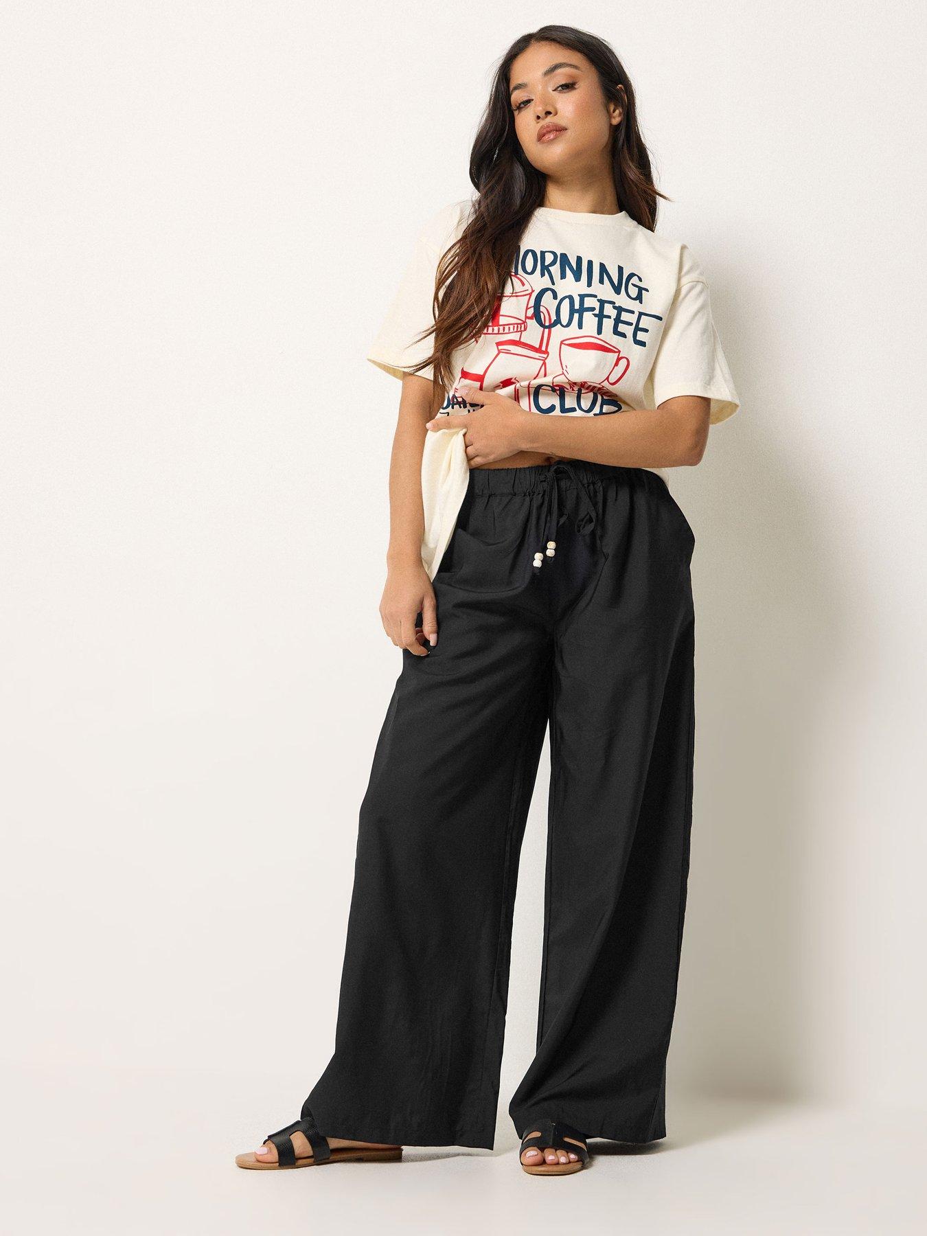 Image 3 of 4 of PixieGirl Petite Shirred Waist Midi Skirt - Black