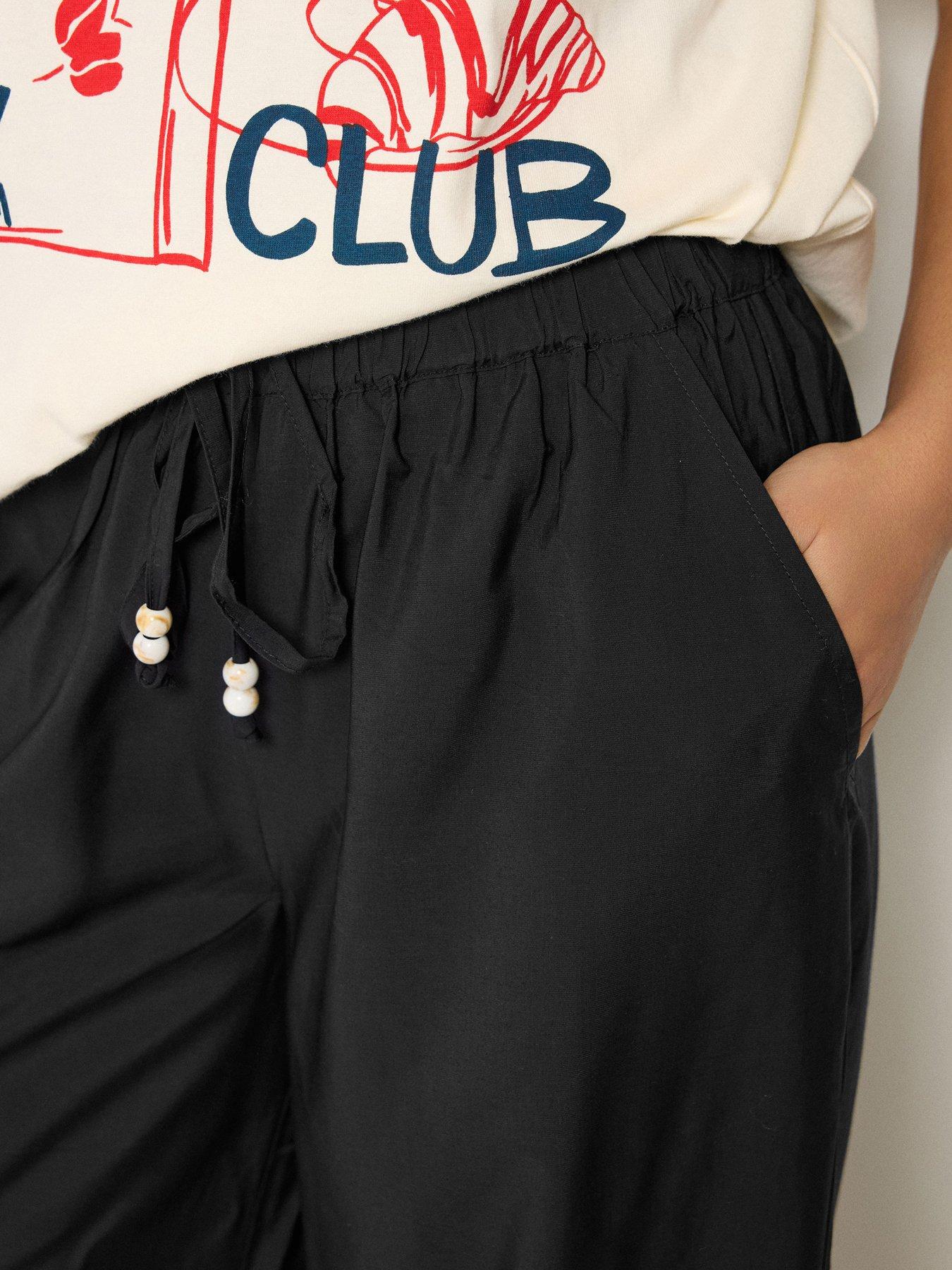 Image 4 of 4 of PixieGirl Petite Shirred Waist Midi Skirt - Black