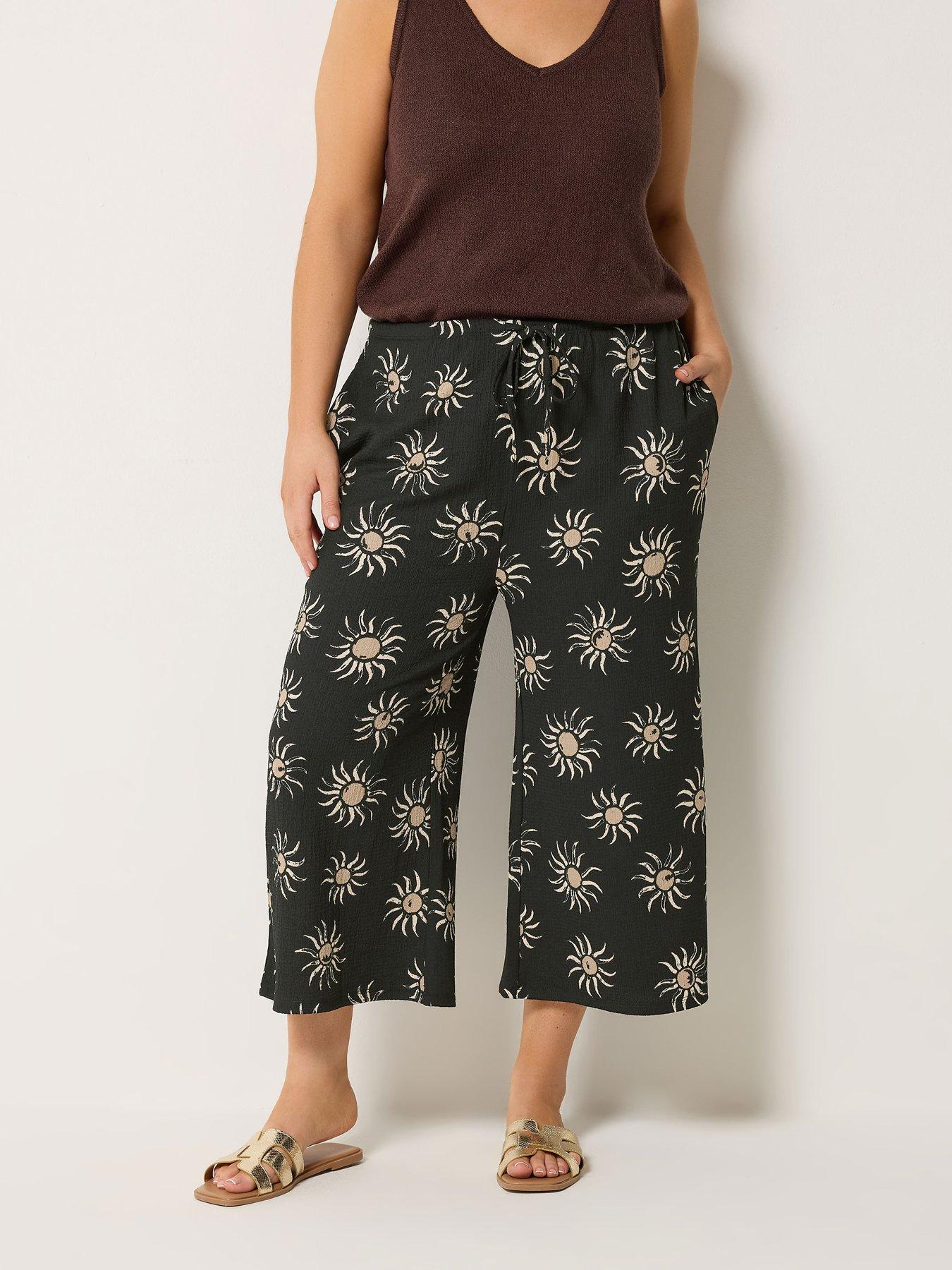 Yours Curve Pull On Spor Print Jersey Shorts