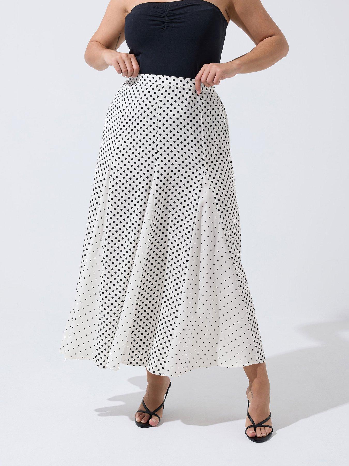 Yours Curve Stripe Print Skirt - White