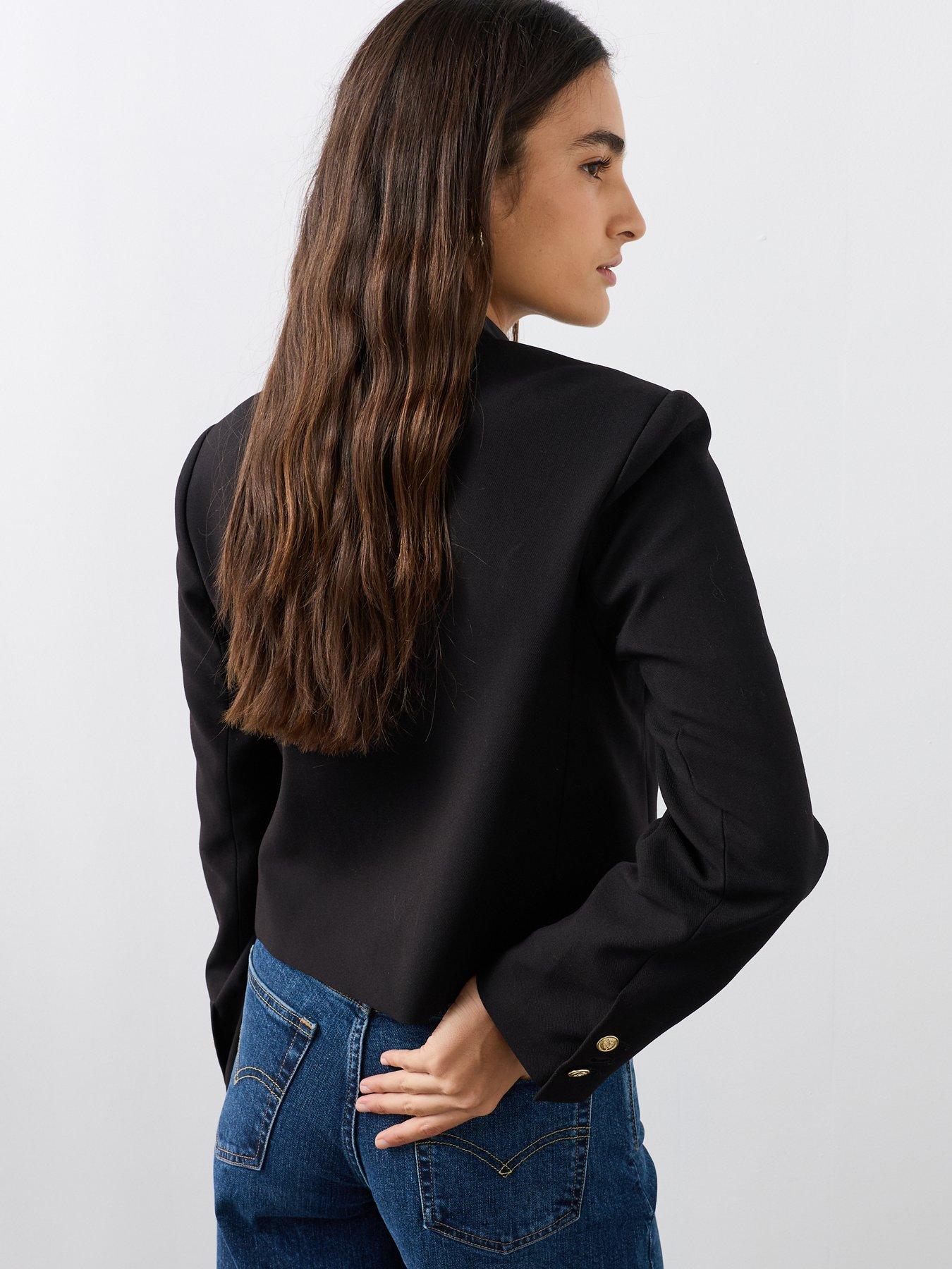 Image 2 of 7 of The Very Collection Women's Napoleon Jacket With Military Braid Detail - Black