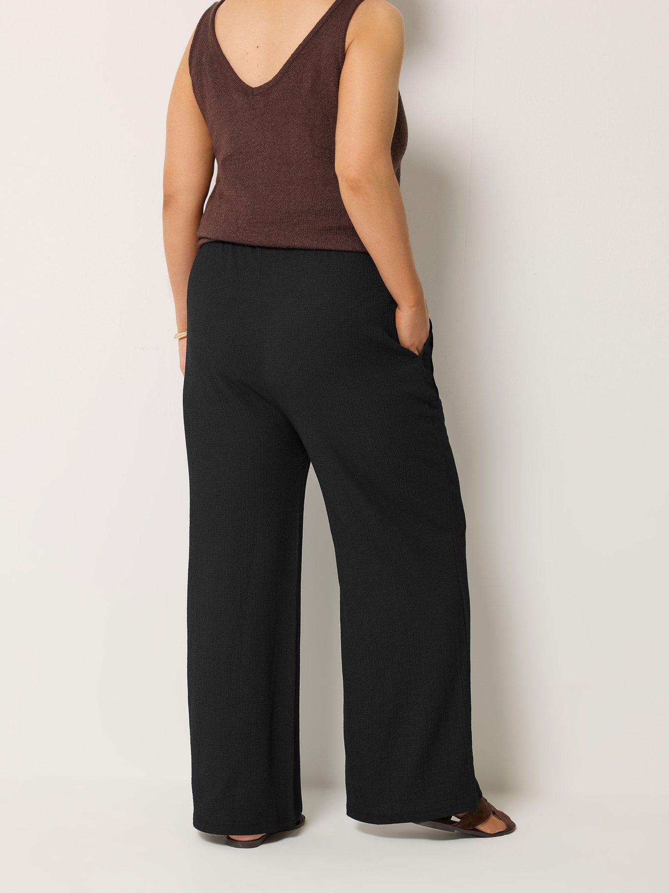 Image 2 of 5 of Yours Curve 2 Pack Wide Leg Trousers Regular - Black/Brown