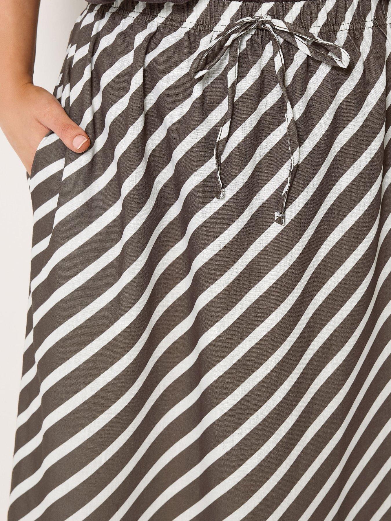 Image 4 of 4 of Yours Curve Satin Midi Skirt - Brown