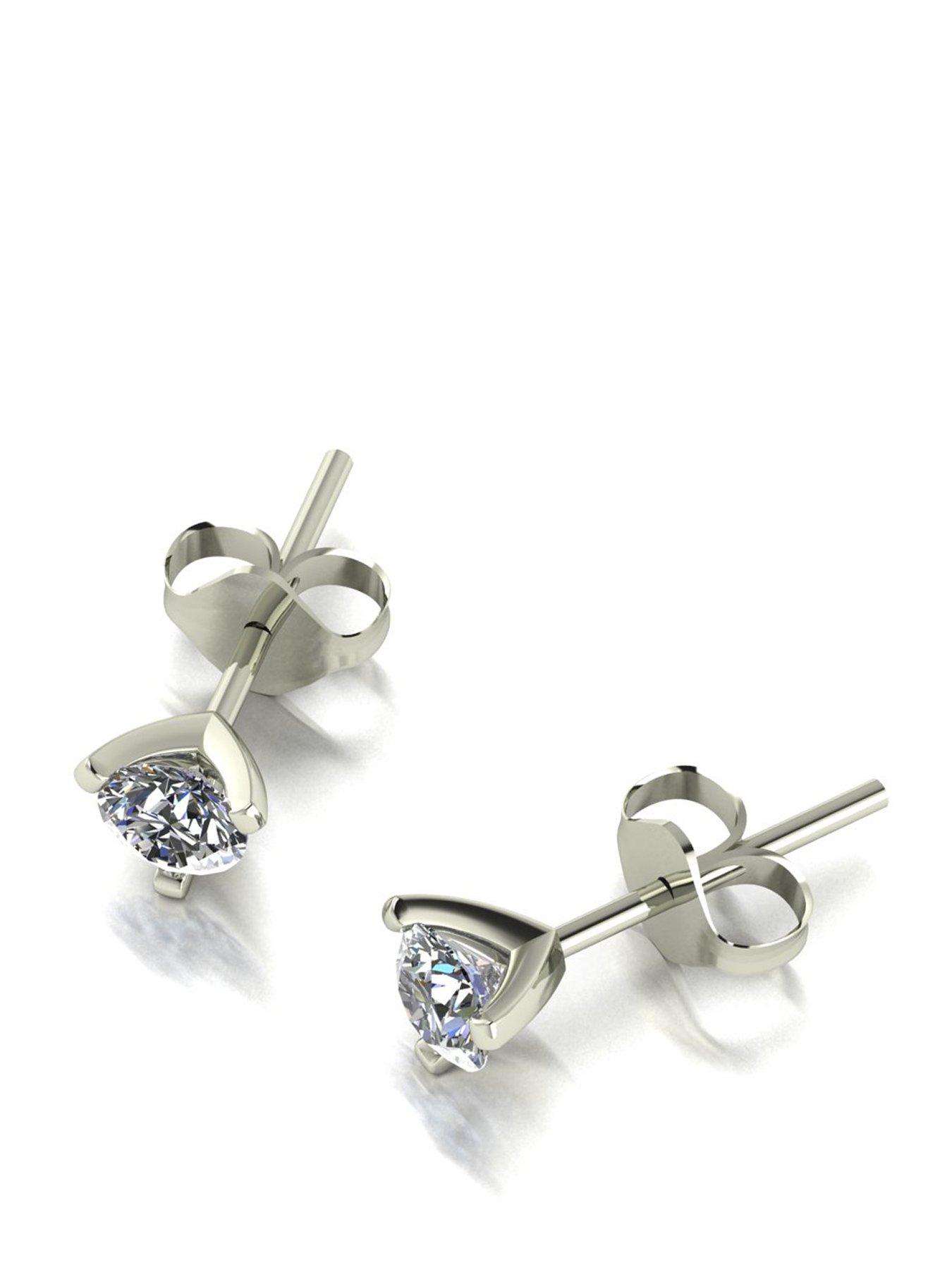 Moissanite 9ct White Gold 0.20ct total Moissanite Stud Earrings