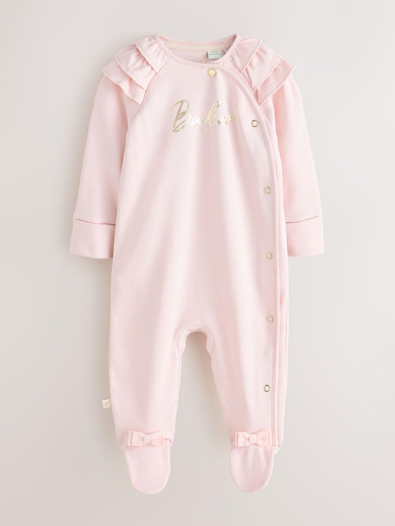 Image 5 of 7 of Ted Baker Baby Girls Floral 3 Pack Sleepsuits - Pink