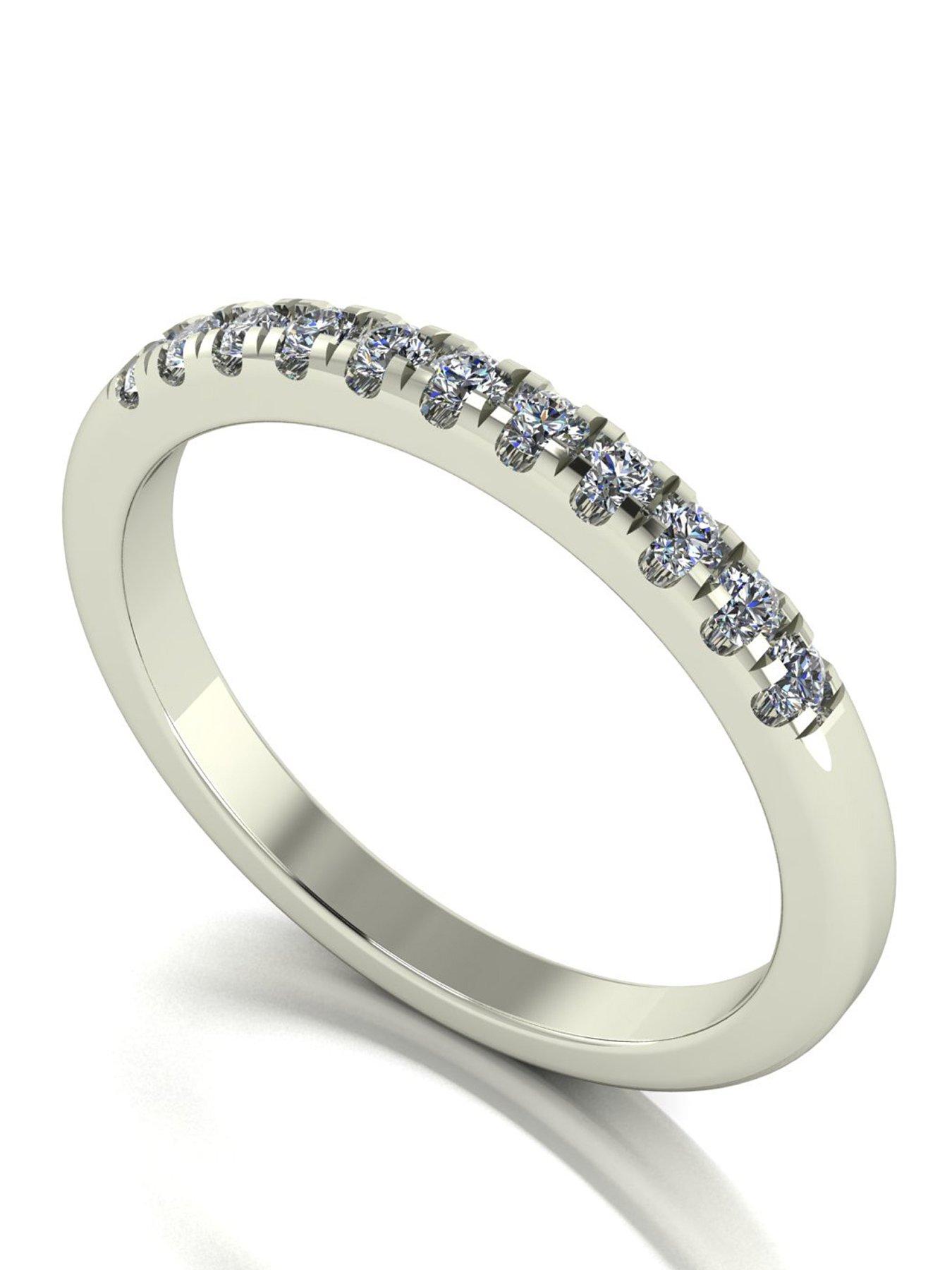 Moissanite Starlight 9ct White Gold 0.25ct total Moissanite Band Ring