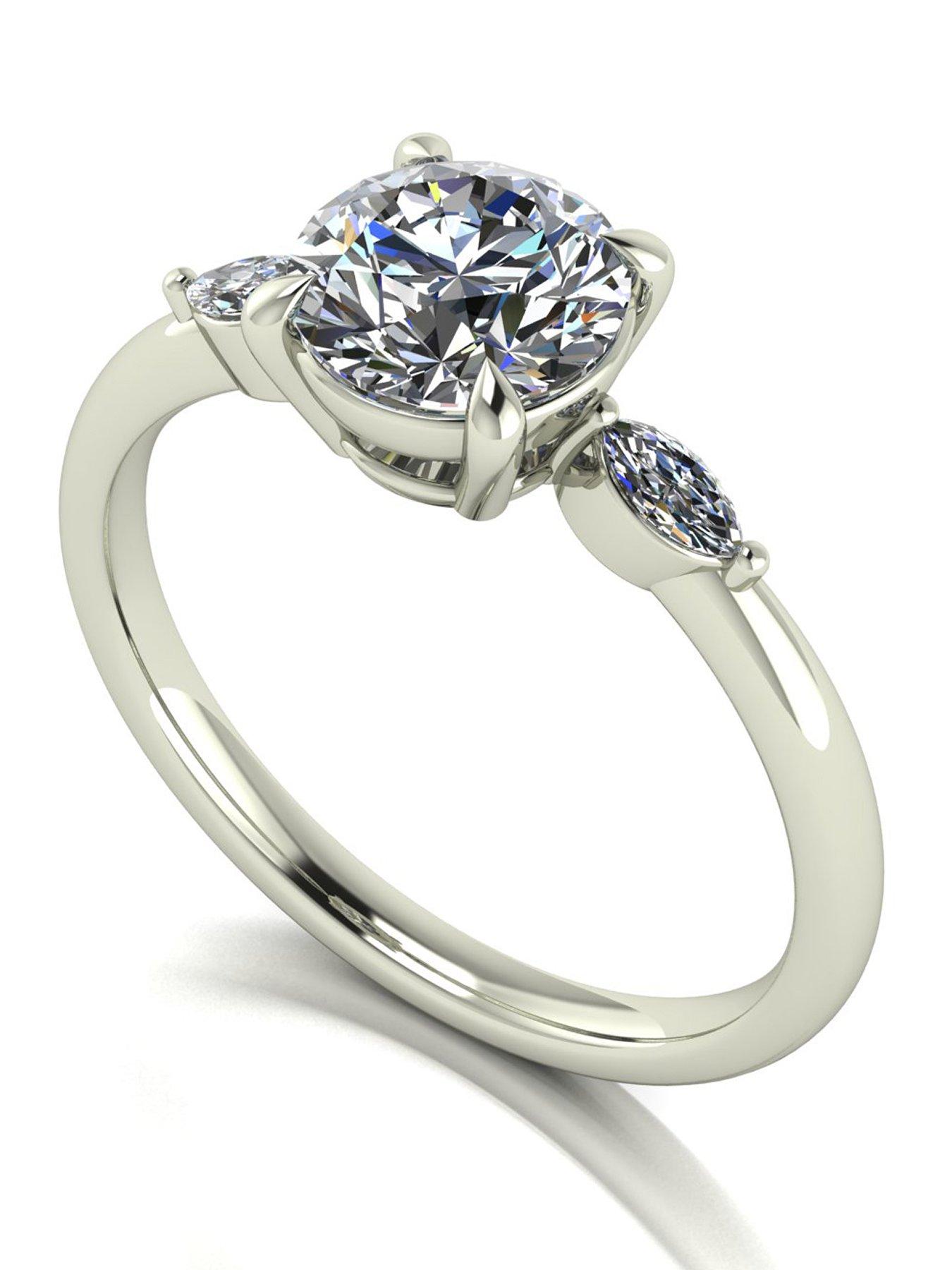 Moissanite 9ct White Gold Lady Lynsey 1.4ct total Moissanite Solitaire Ring
