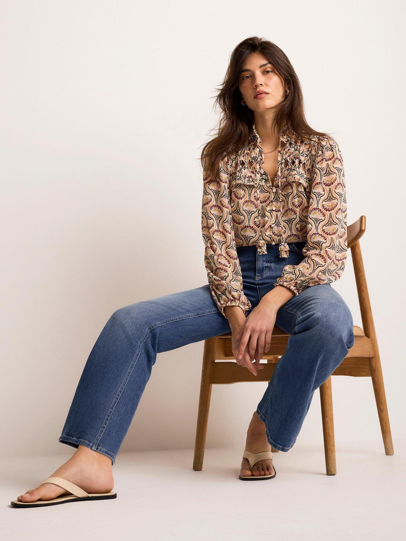 Image 2 of 6 of Mint Velvet Brown Floral Print Blouse