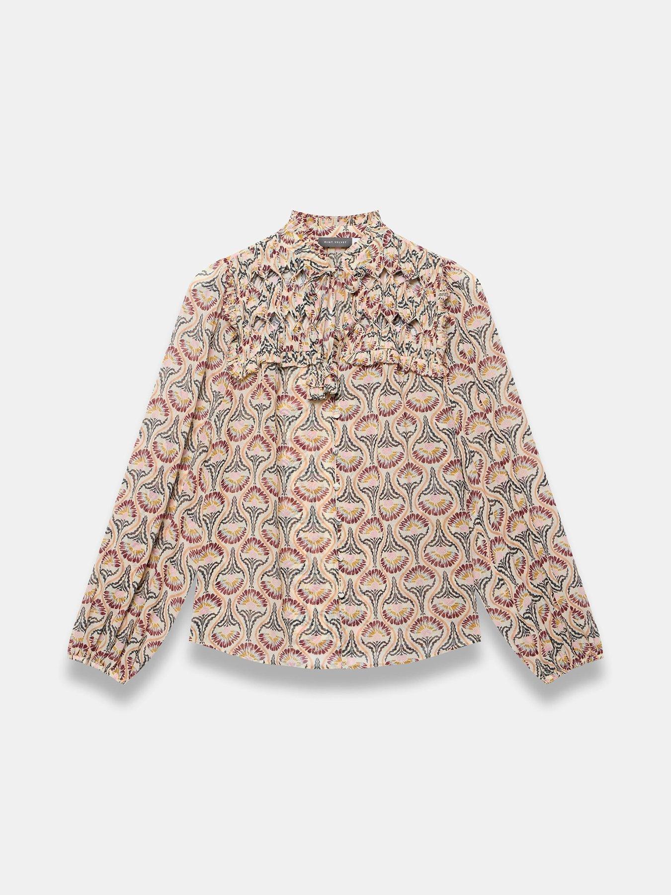Image 5 of 6 of Mint Velvet Brown Floral Print Blouse