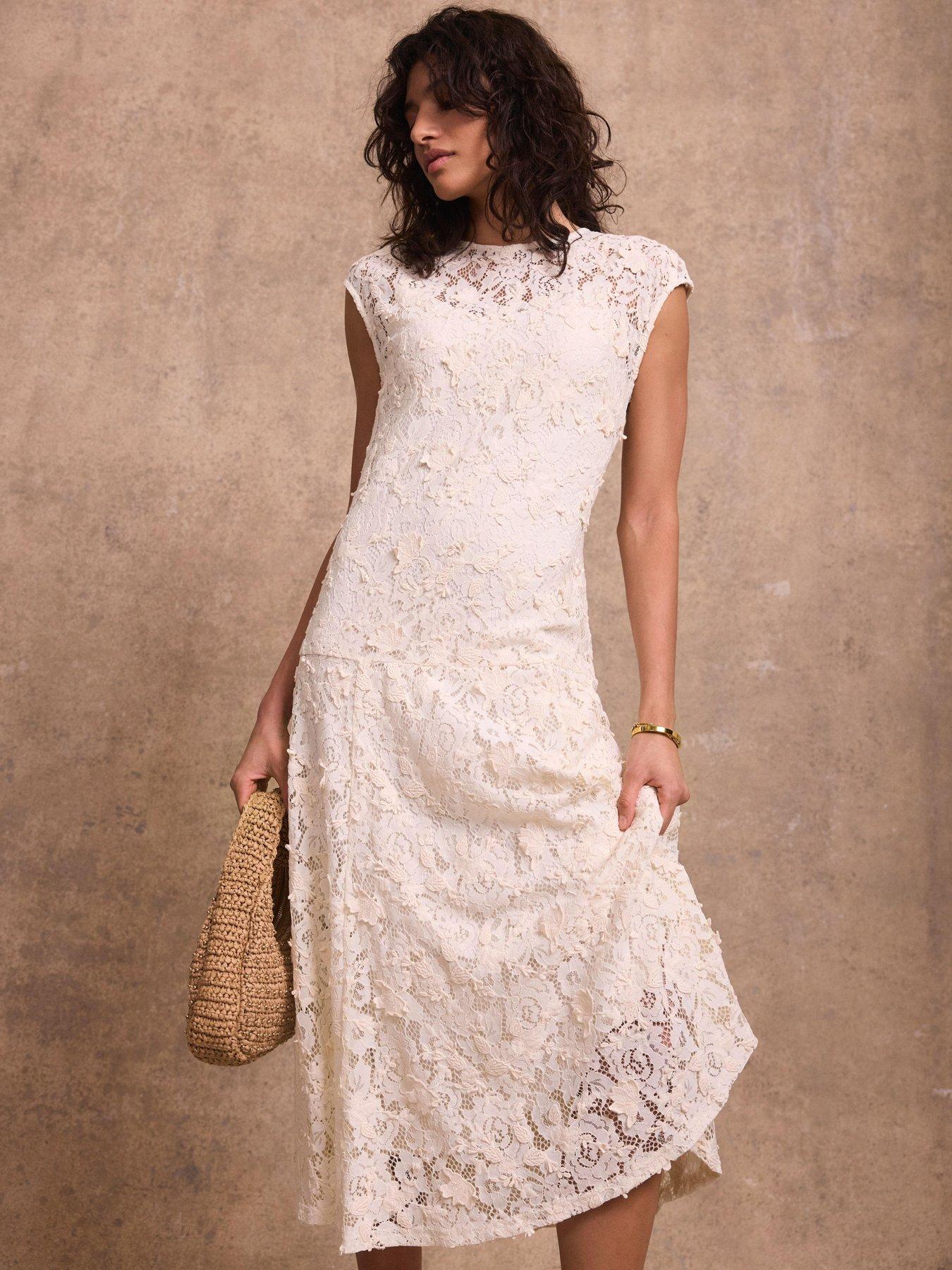 Mint Velvet Cream Lace Maxi Dress