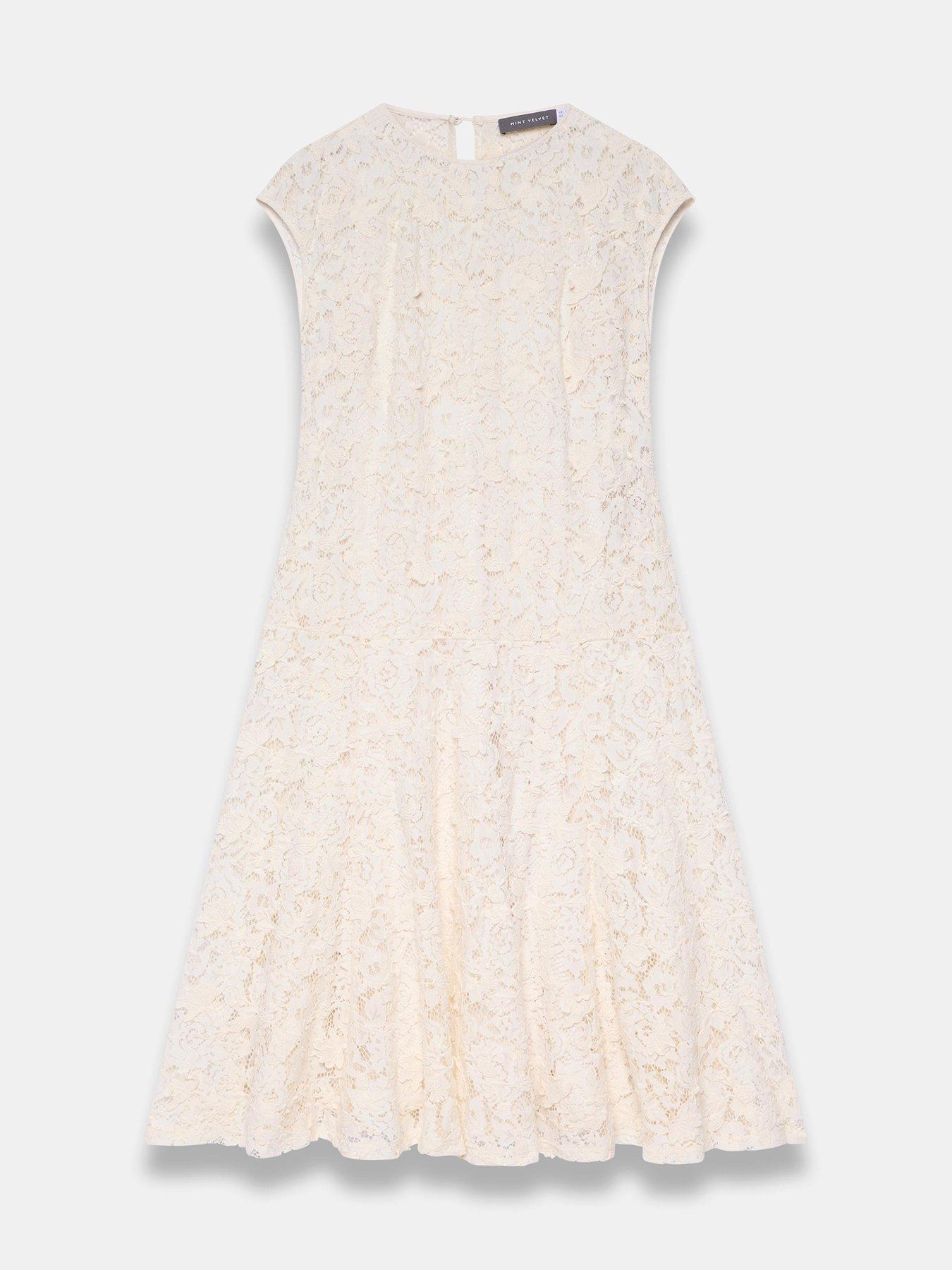 Image 5 of 6 of Mint Velvet Lace Midi Dress - Cream