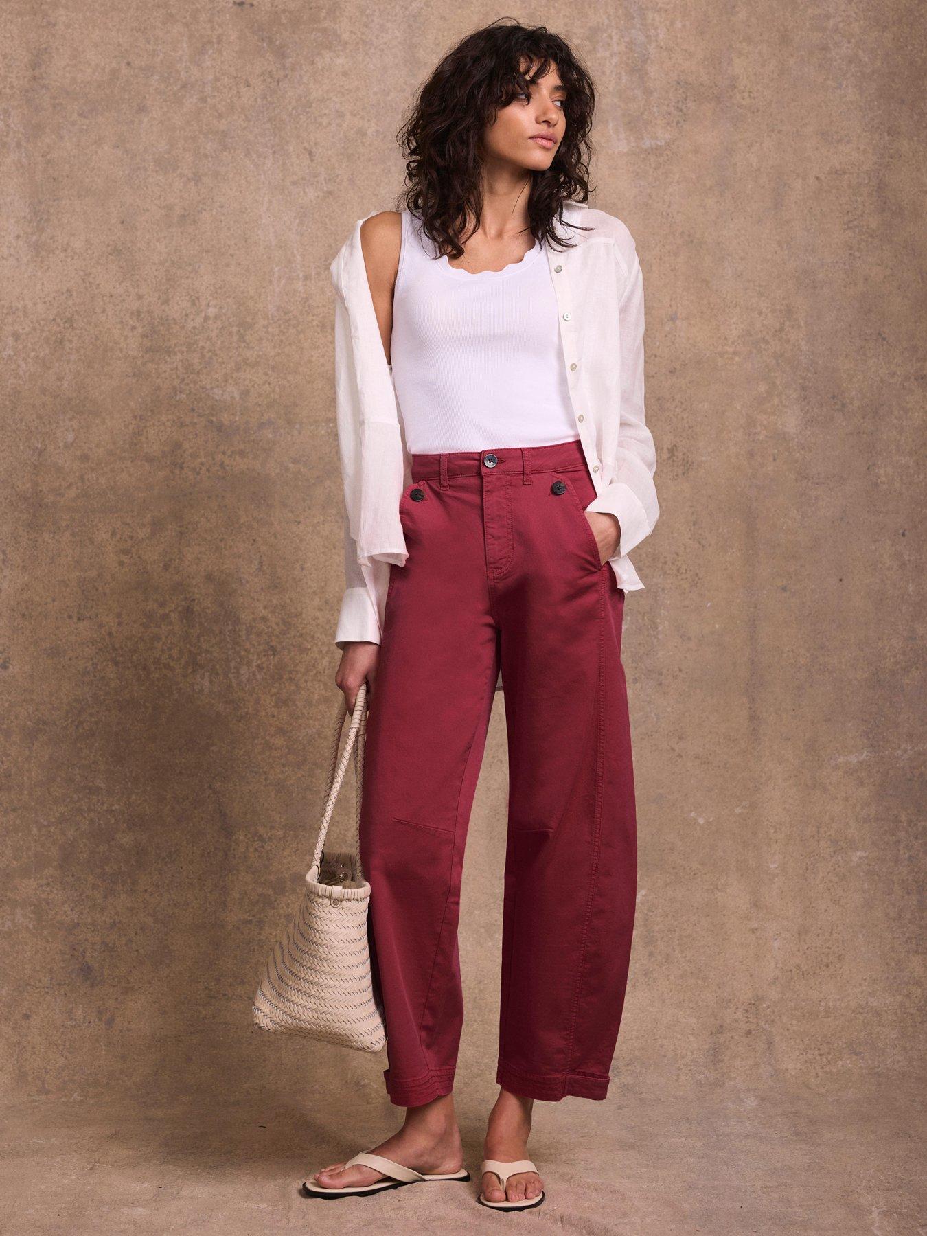  image of mint-velvet-red-washed-barrel-chino