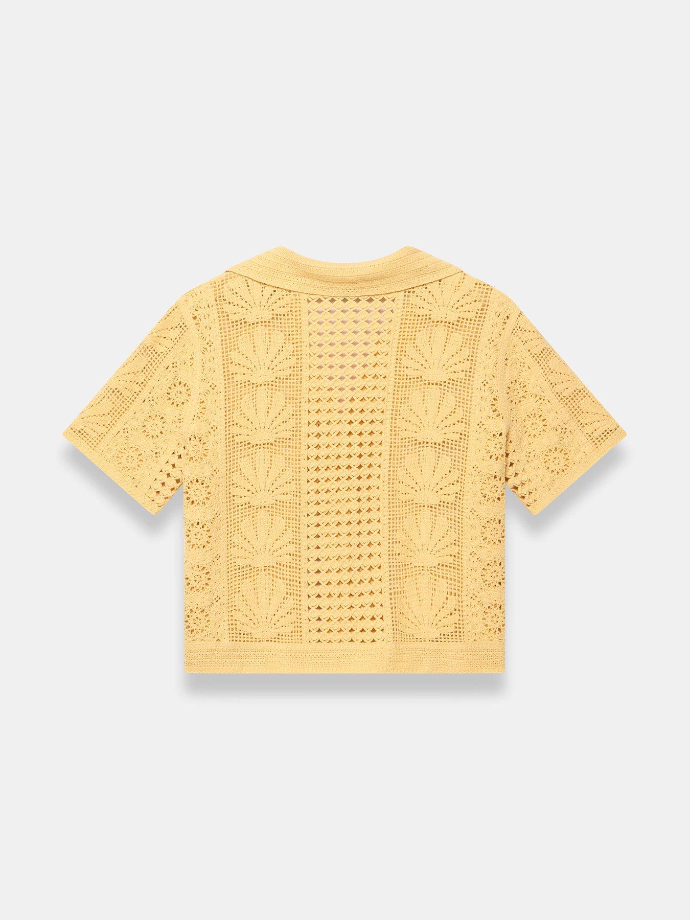 Image 6 of 6 of Mint Velvet Shell Crochet Shirt - Yellow