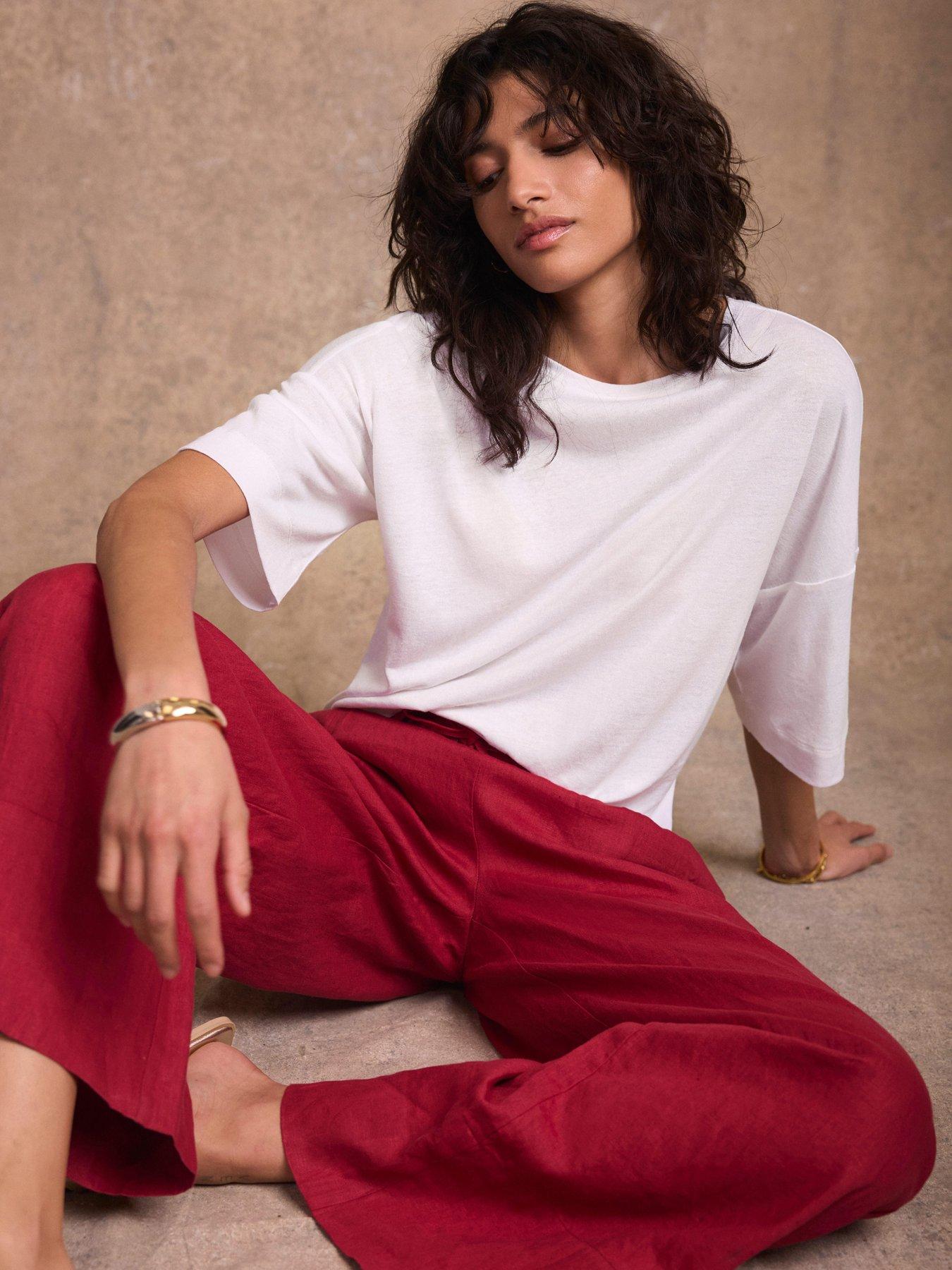 Mint Velvet Ivory Linen Blend T-shirt