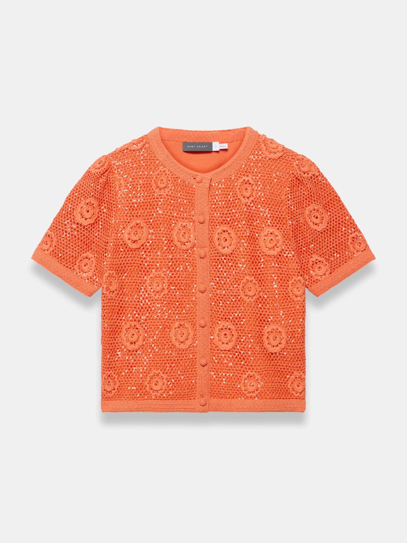 Image 5 of 6 of Mint Velvet Orange Sequin Flower Top