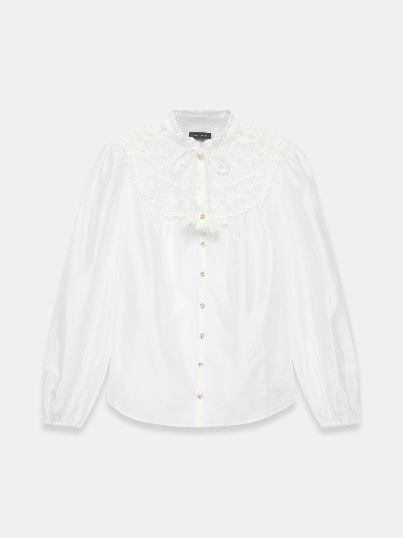 Image 5 of 6 of Mint Velvet Ivory Texture Cutwork Blouse