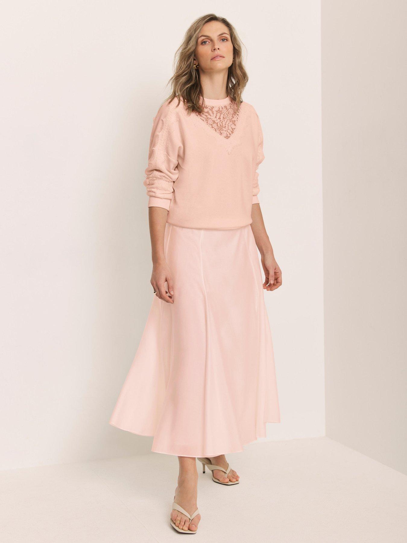 Image 2 of 6 of Mint Velvet Light Pink Aline Skirt