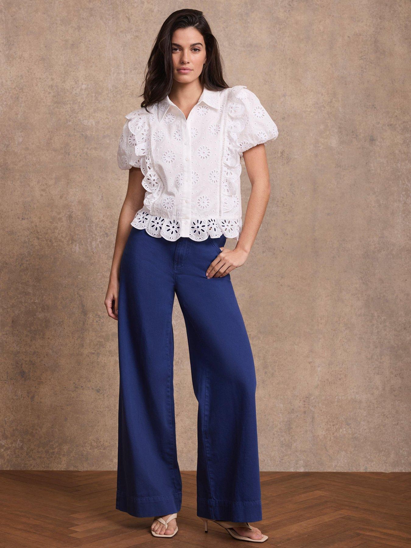 Mint Velvet Washed Cobalt Wide Jean