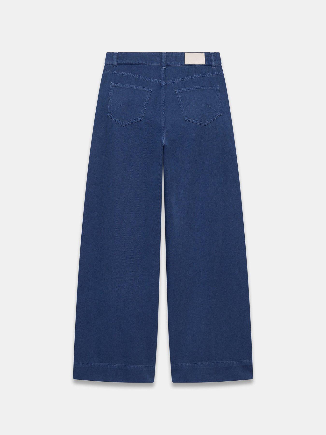 Image 6 of 6 of Mint Velvet Washed Cobalt Wide Jean
