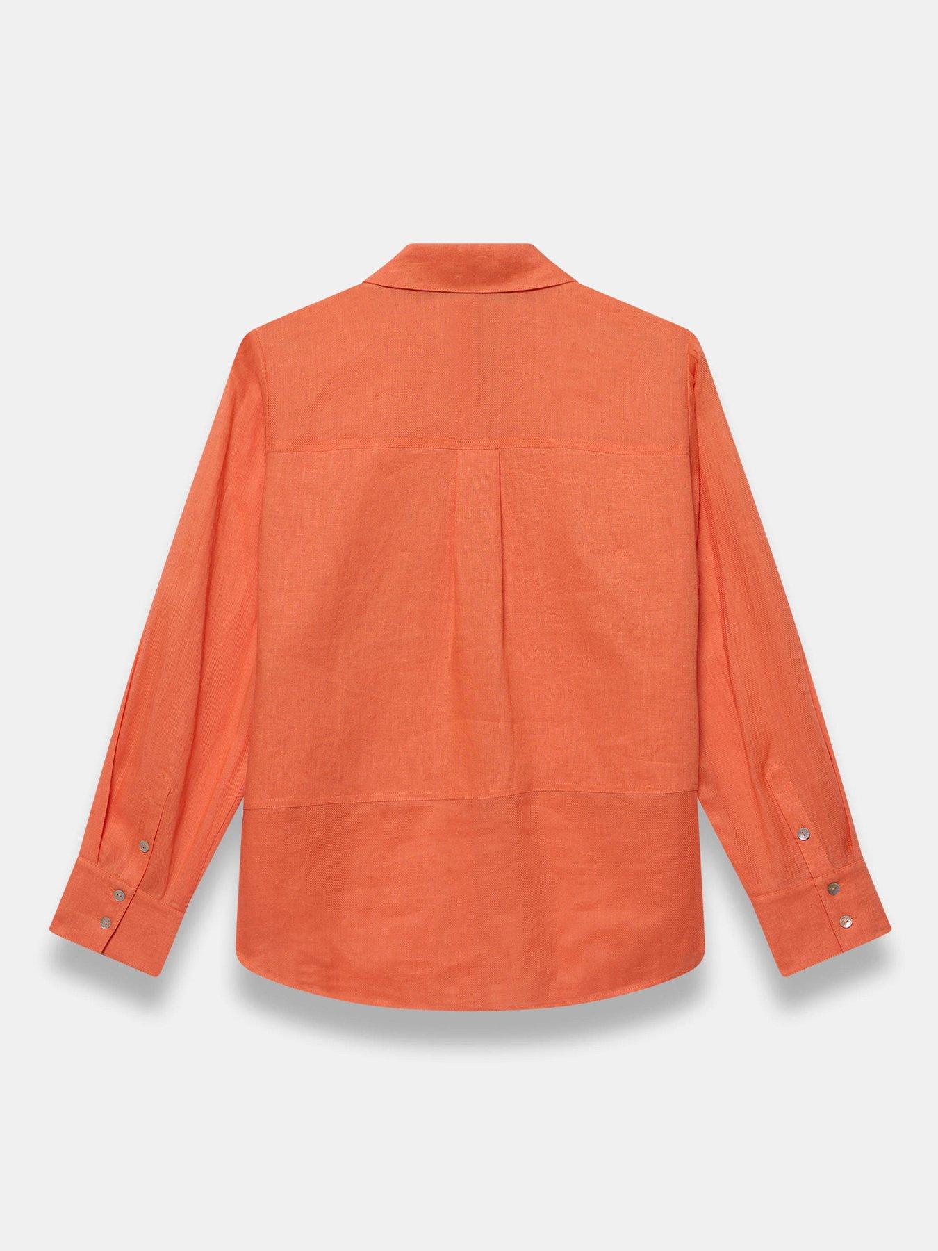 image of mint-velvet-linen-mix-shirt-orange