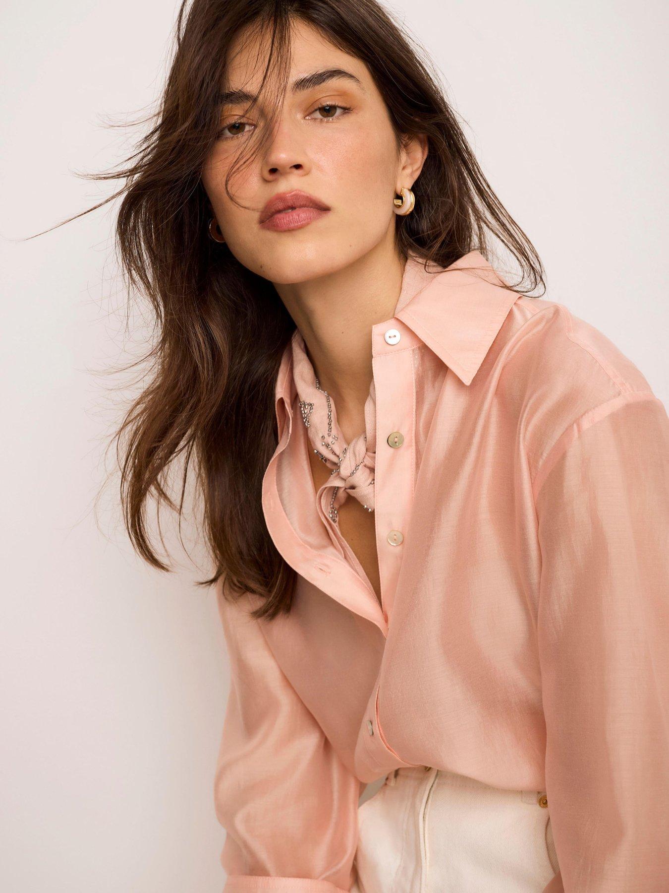 Mint Velvet Light Pink Sheer Shirt