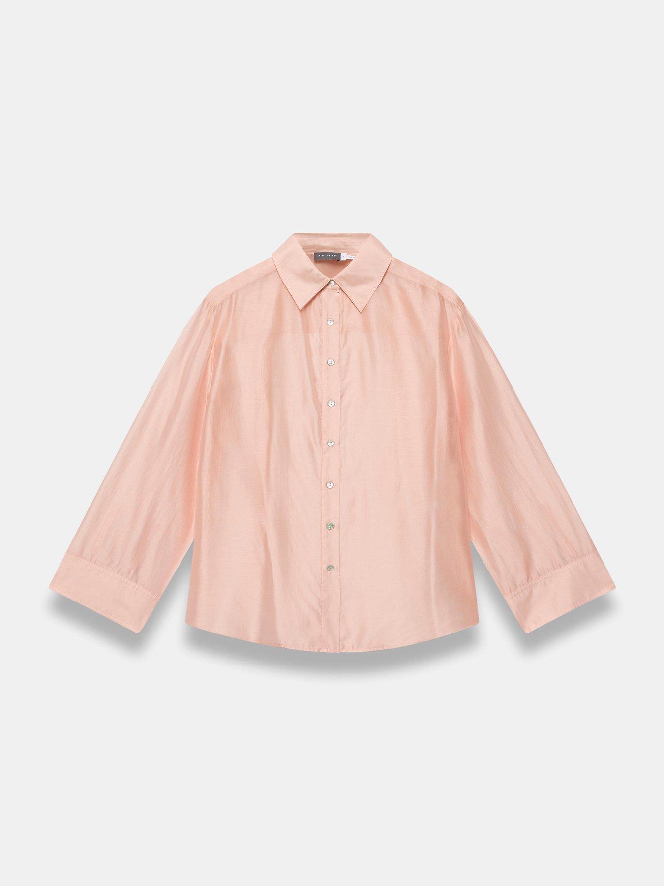Image 5 of 6 of Mint Velvet Light Pink Sheer Shirt