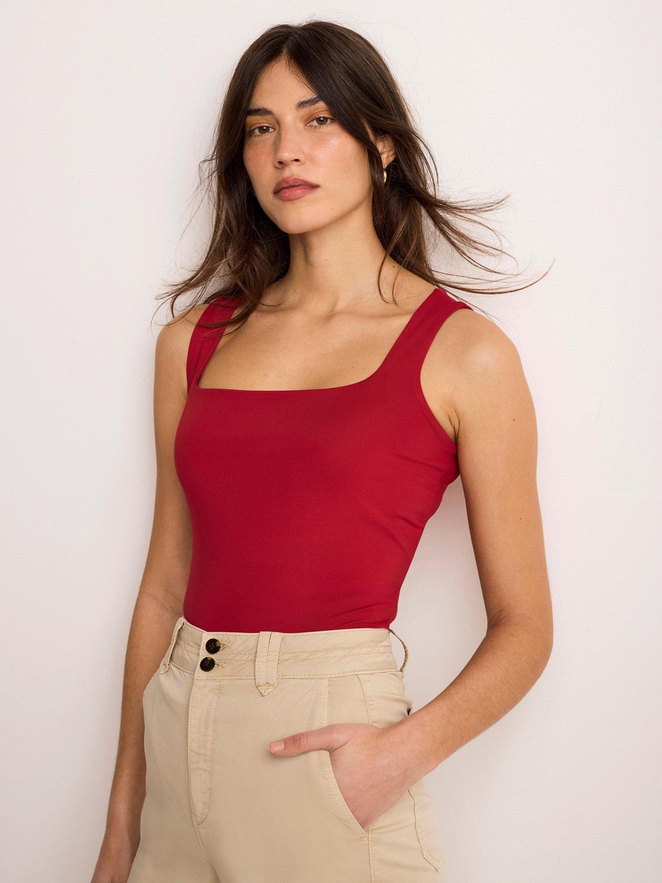 Image 4 of 6 of Mint Velvet Scoop Layering Vest - Red