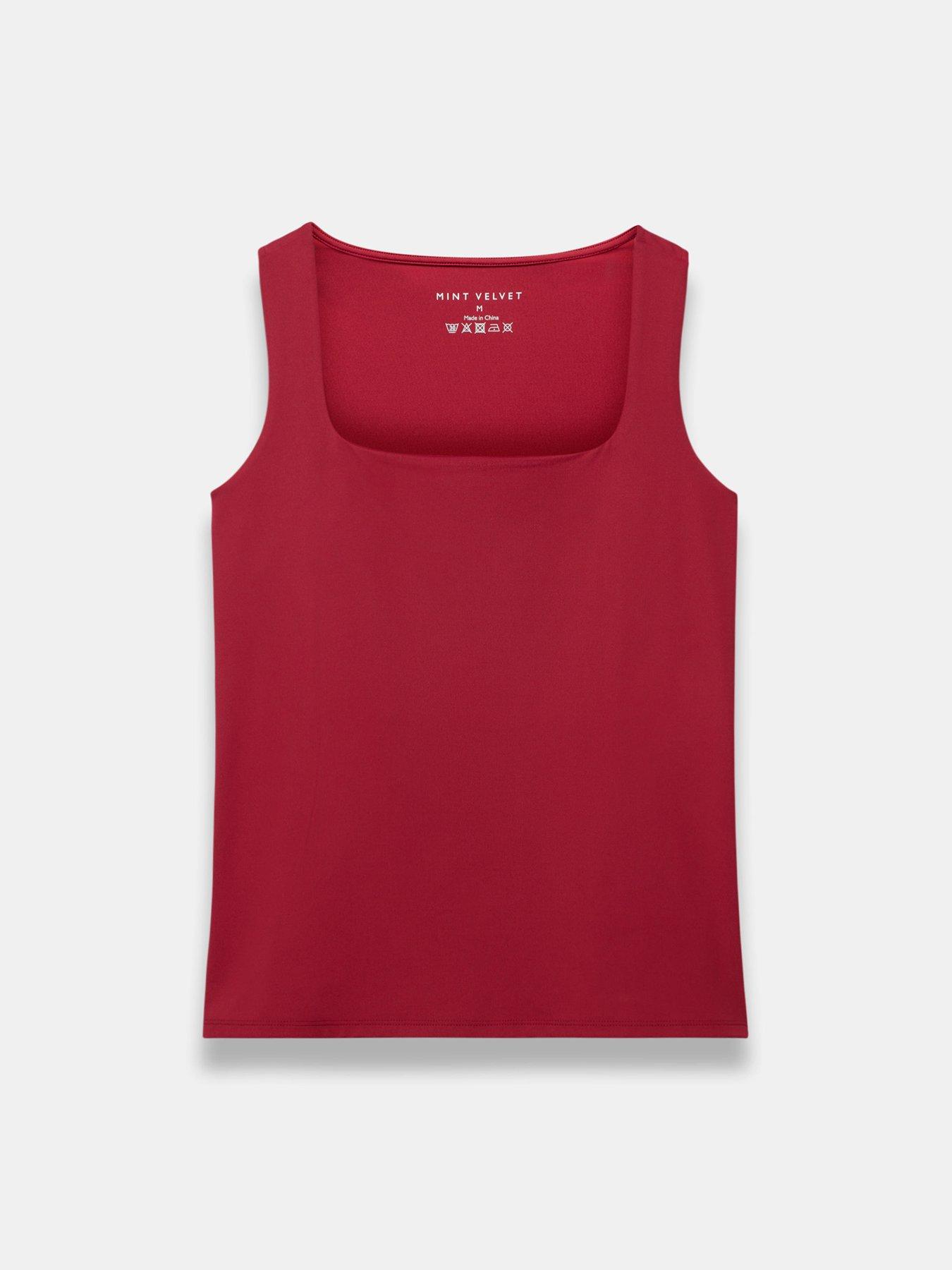 Image 5 of 6 of Mint Velvet Scoop Layering Vest - Red