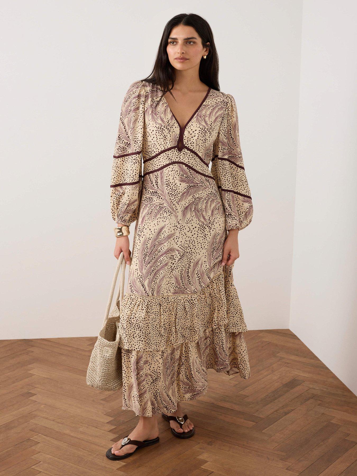 Mint Velvet Cream Printed Boho Maxi Dress