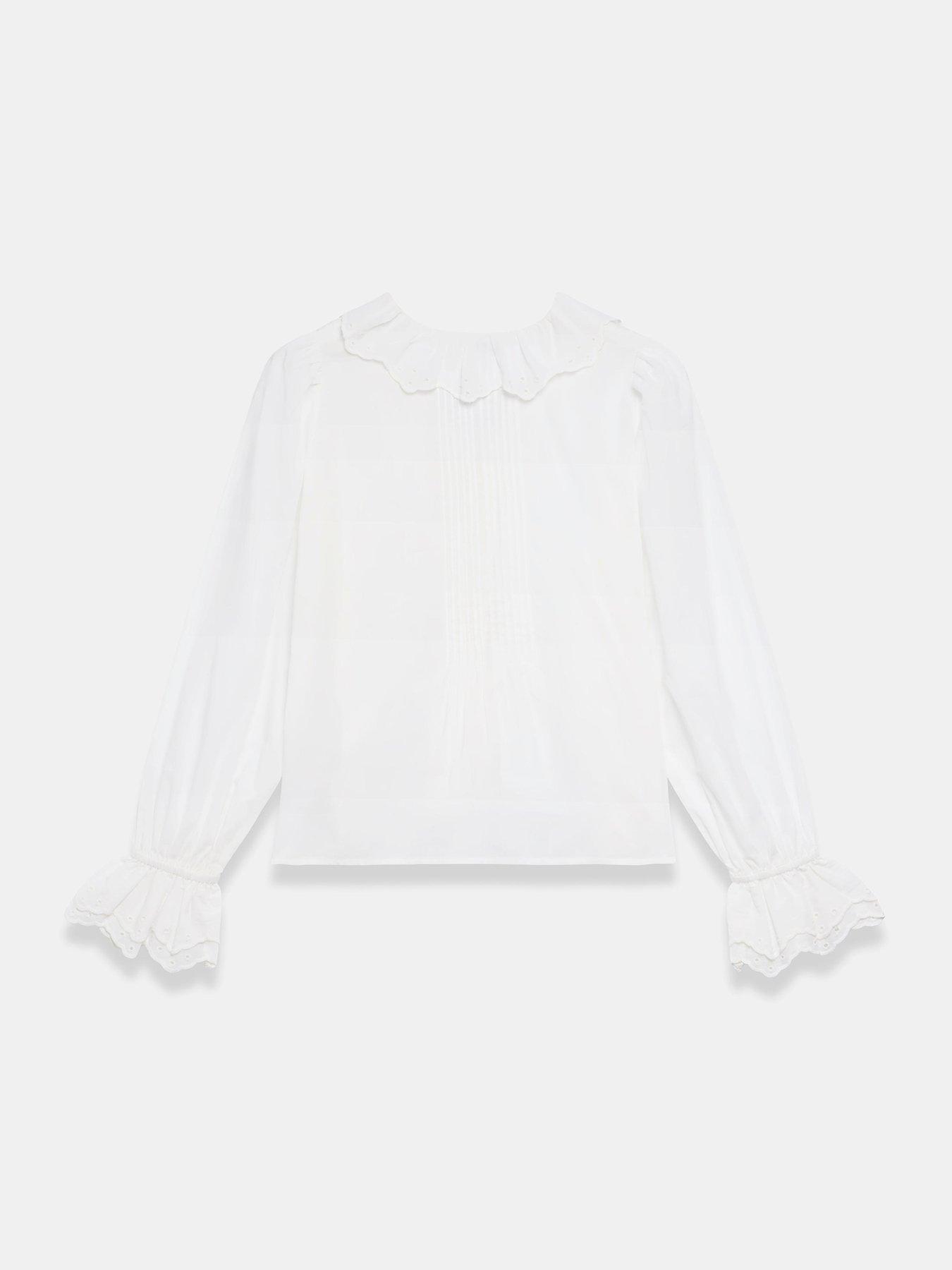 Image 6 of 6 of Mint Velvet Ivory Ruffle Front Blouse