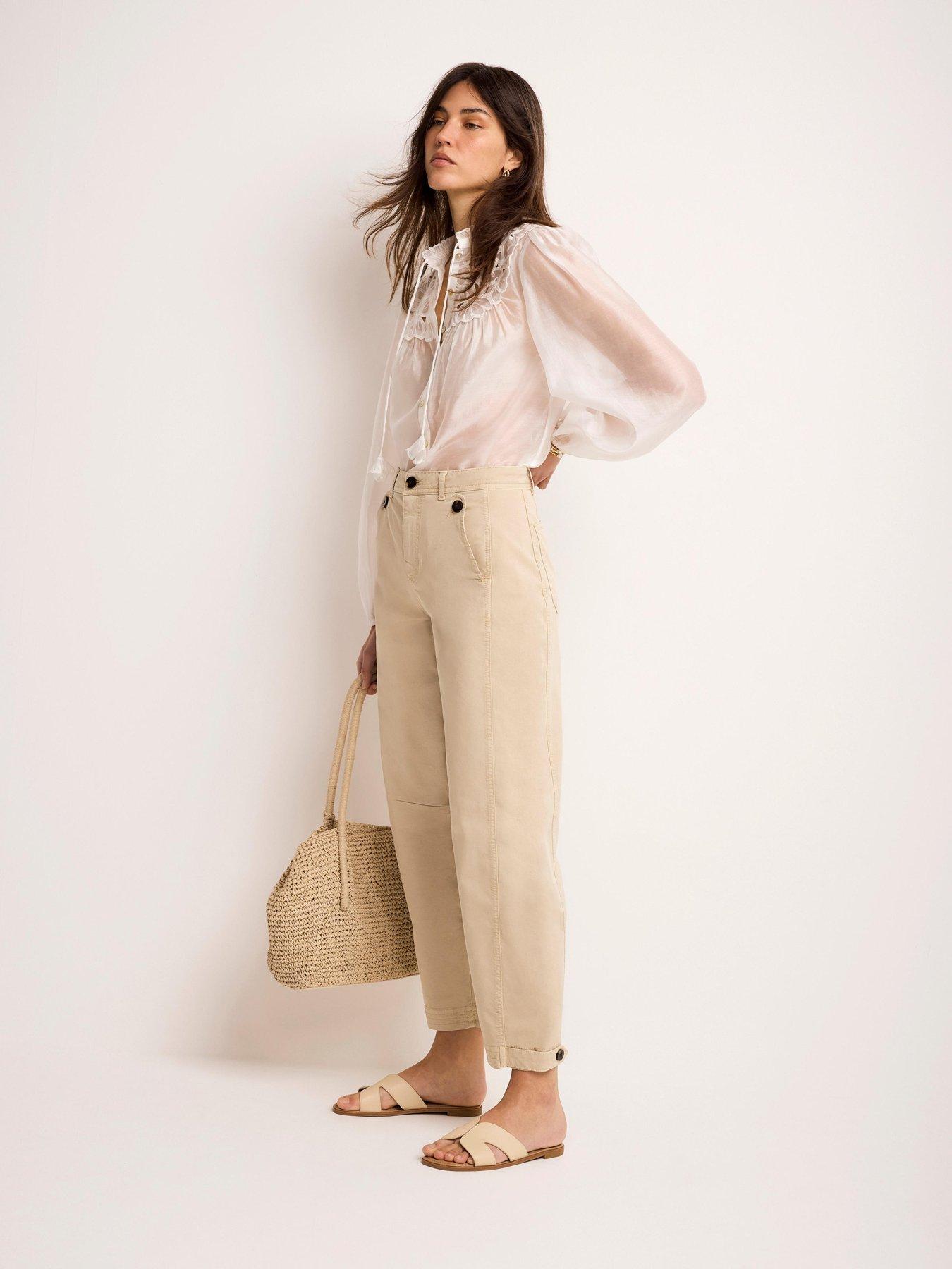 Image 2 of 6 of Mint Velvet Neutral Washed Barrel Chino