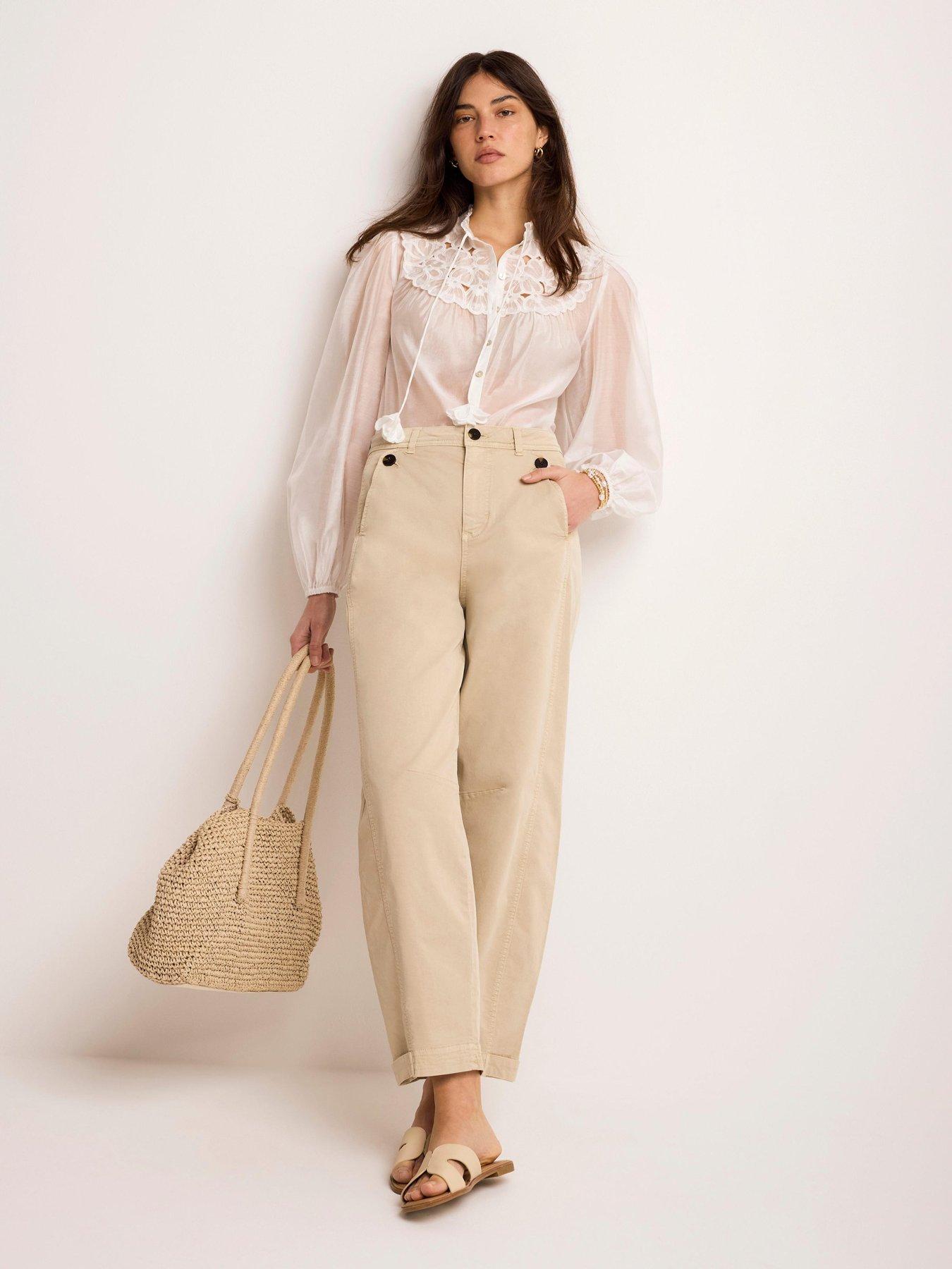 Image 3 of 6 of Mint Velvet Neutral Washed Barrel Chino