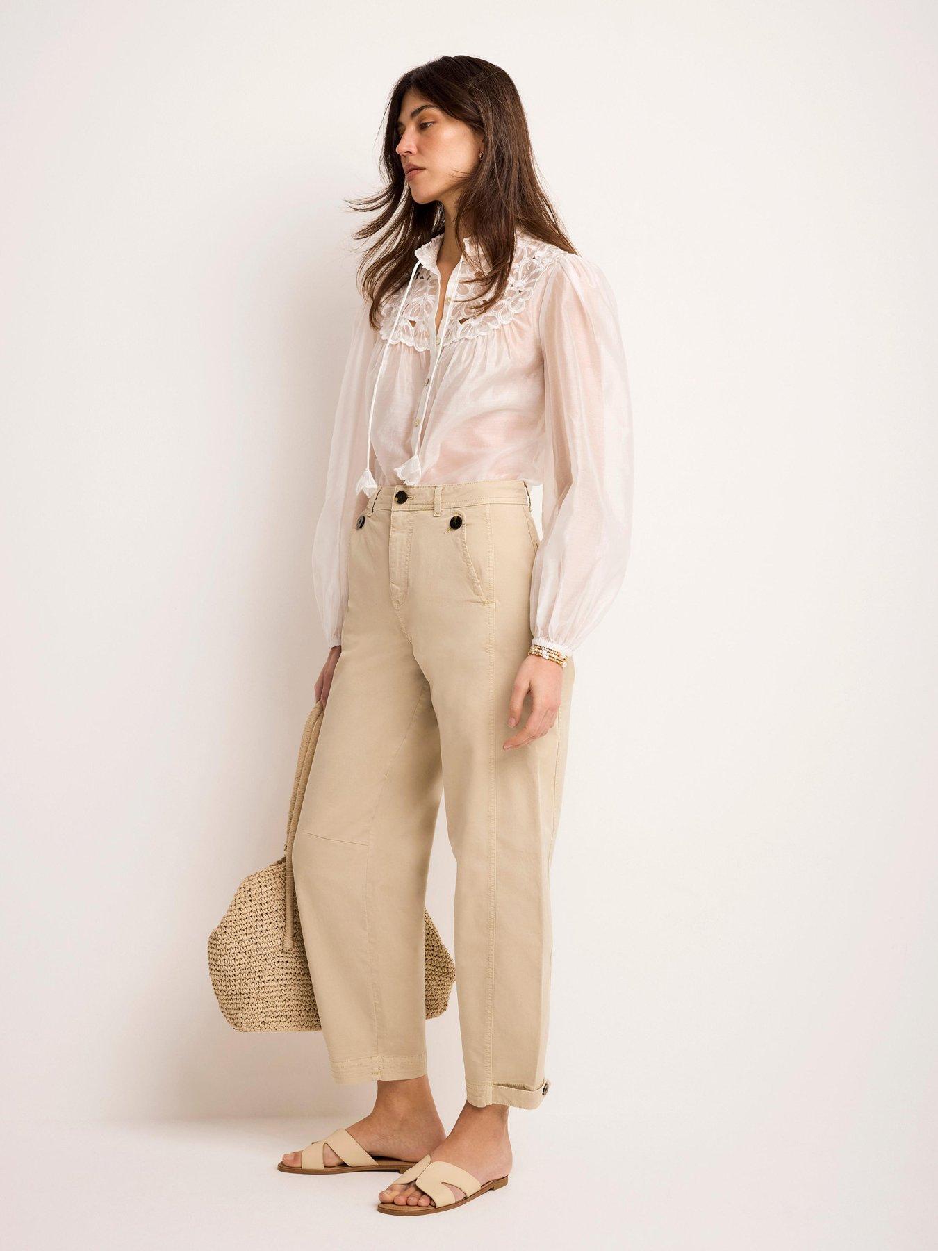 Image 4 of 6 of Mint Velvet Neutral Washed Barrel Chino