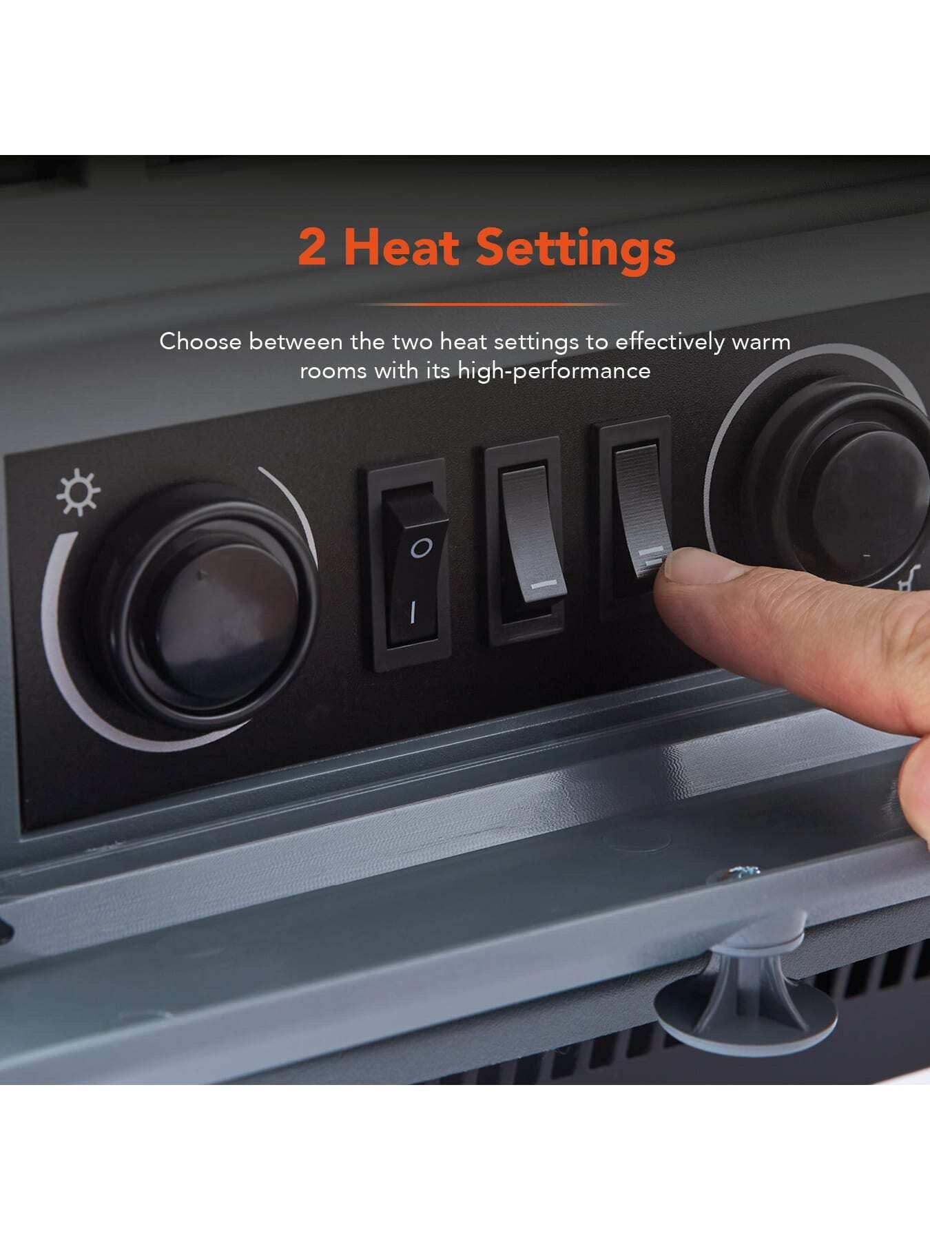 Image 2 of 6 of Warmlite Stirling Portable Electric Fire Stove Heater, Thermostat, 2000W, Grey