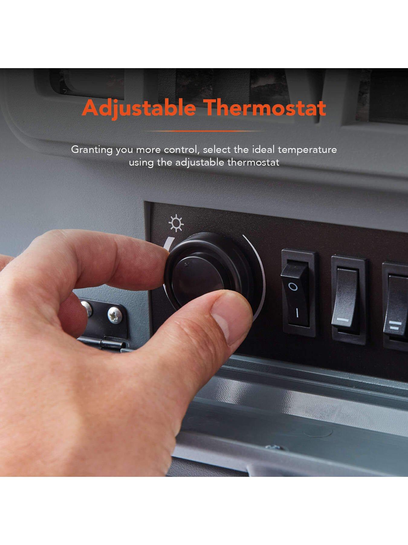 Image 4 of 6 of Warmlite Stirling Portable Electric Fire Stove Heater, Thermostat, 2000W, Grey