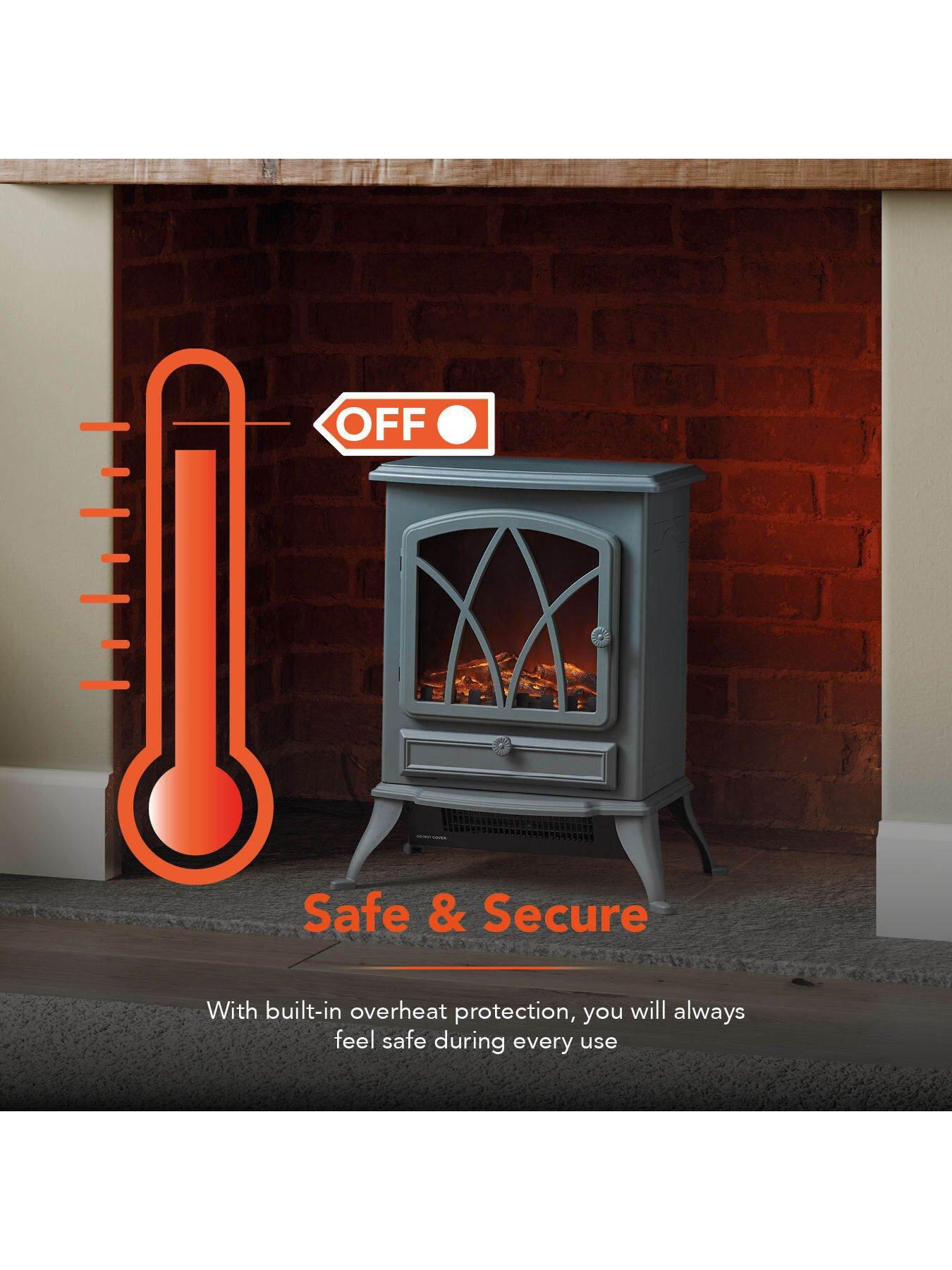 Image 5 of 6 of Warmlite Stirling Portable Electric Fire Stove Heater, Thermostat, 2000W, Grey