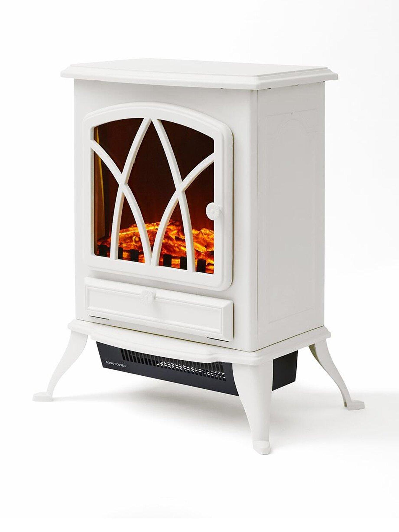 Warmlite Stirling Electric Fire Stove Heater, Thermostat, 2000W, White