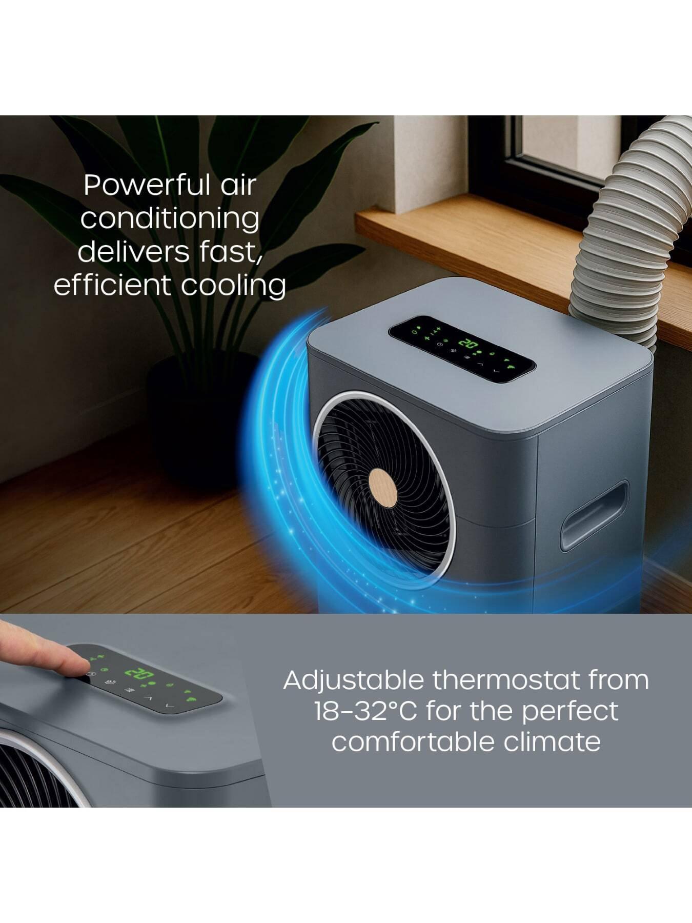 Image 3 of 6 of Swan Nordic 5,000 BTU 3-in-1 Air Conditioning Unit, 8L Dehumidifier &amp; 3 Fan Modes, Grey