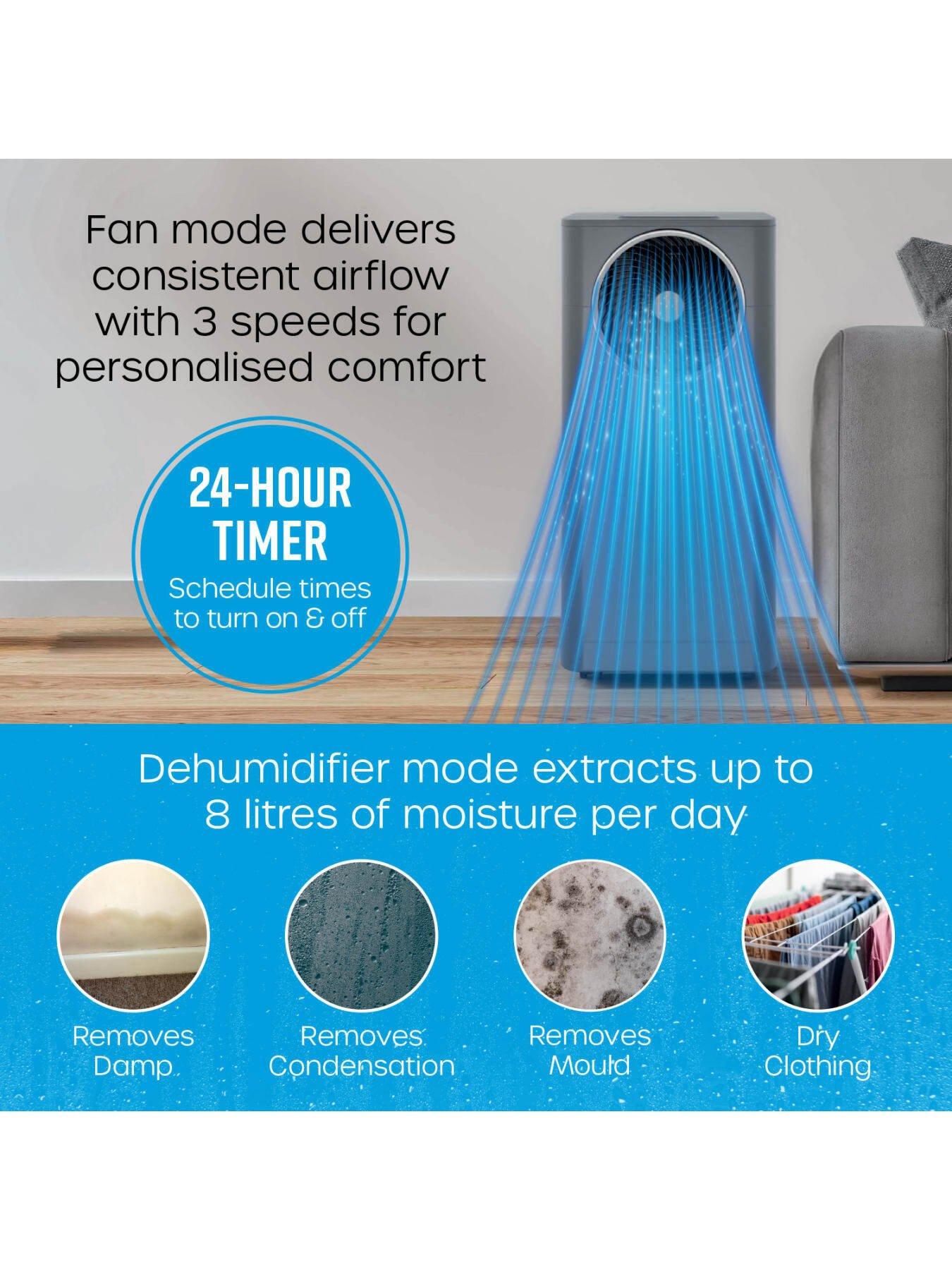 Image 4 of 6 of Swan Nordic 5,000 BTU 3-in-1 Air Conditioning Unit, 8L Dehumidifier &amp; 3 Fan Modes, Grey