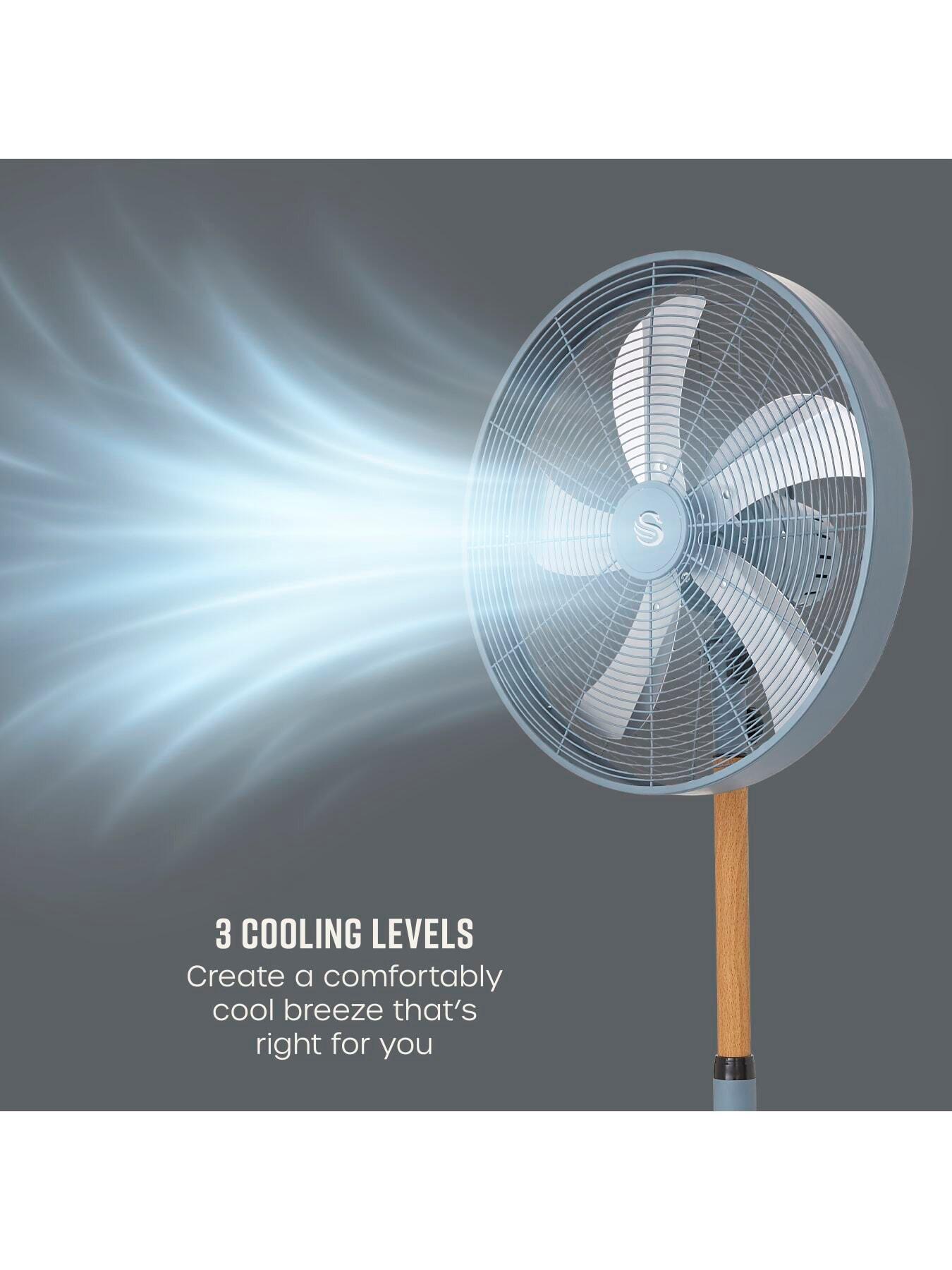 Image 2 of 6 of Swan Nordic 16-Inch Pedestal Fan with 4 Power Levels, Grey