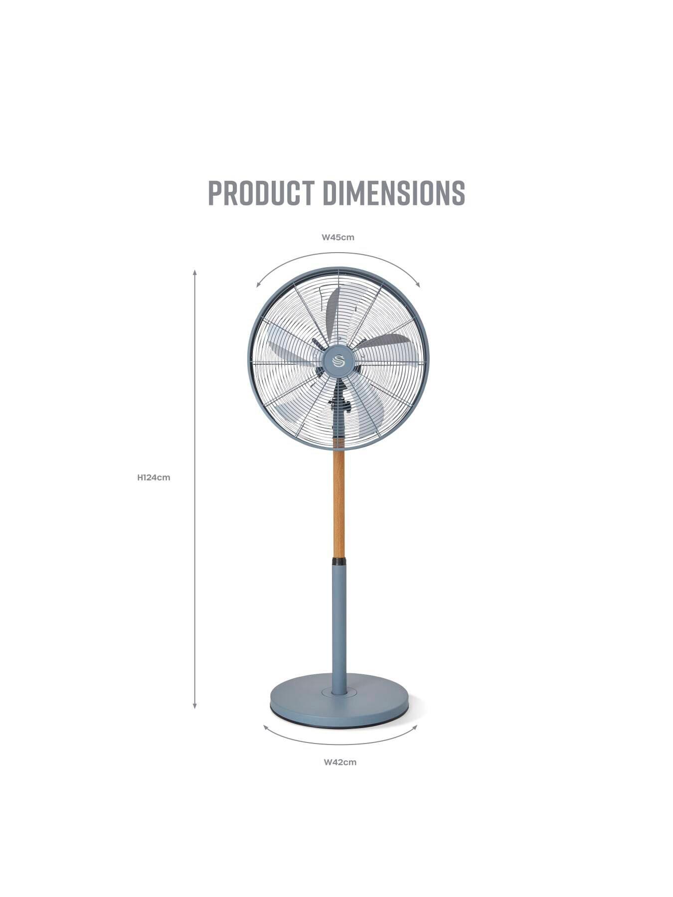 Image 5 of 6 of Swan Nordic 16-Inch Pedestal Fan with 4 Power Levels, Grey