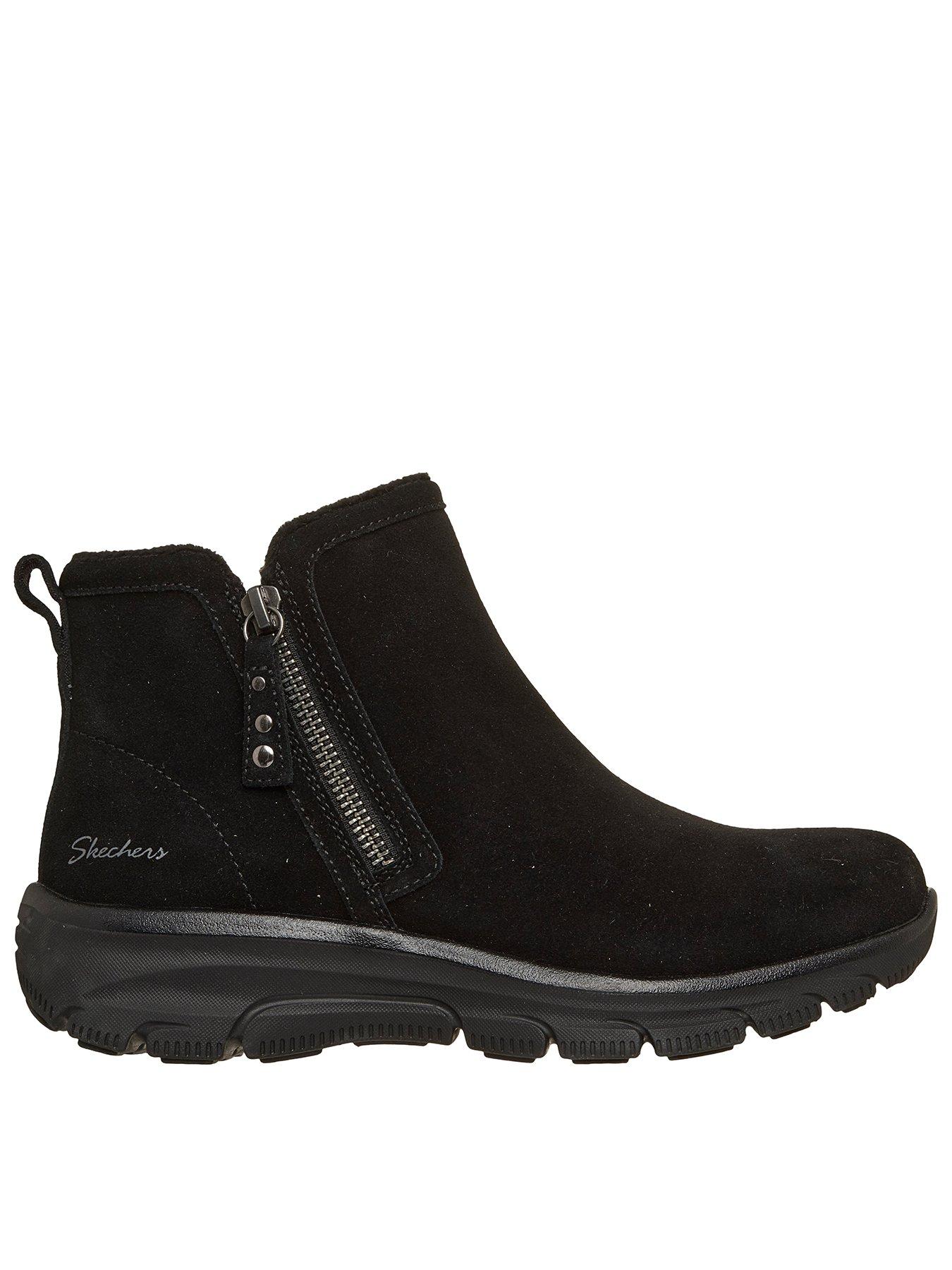 Image 1 of 3 of Skechers Women's Easy Going Urban Zip Air-Cooled Memory Foam Side Zip Ankle Boots - Black